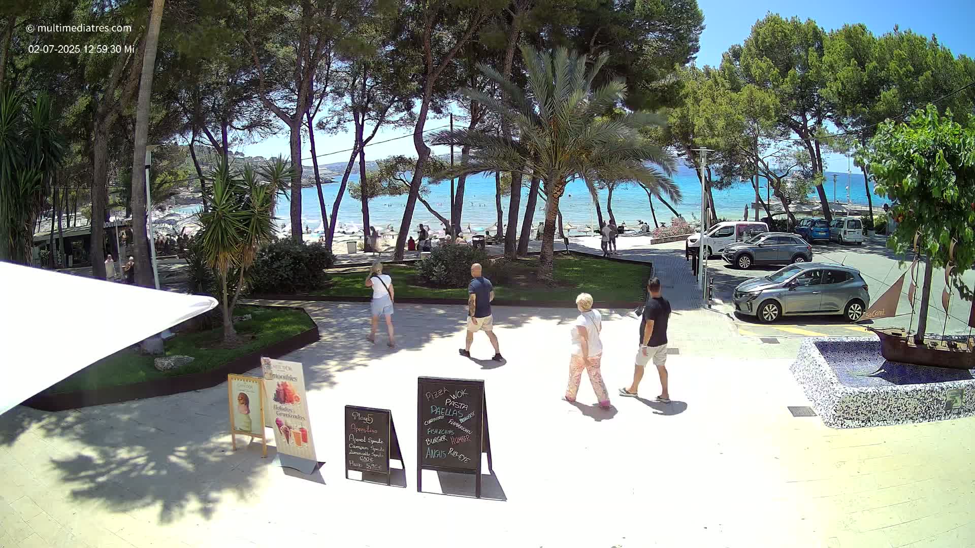 Peguera, Platja Gran de Tora Beach  Playa 5 Live Cam - Sierra de Tramontana, Mallorca, Islas Baleares (Balearic Islands), Spain
