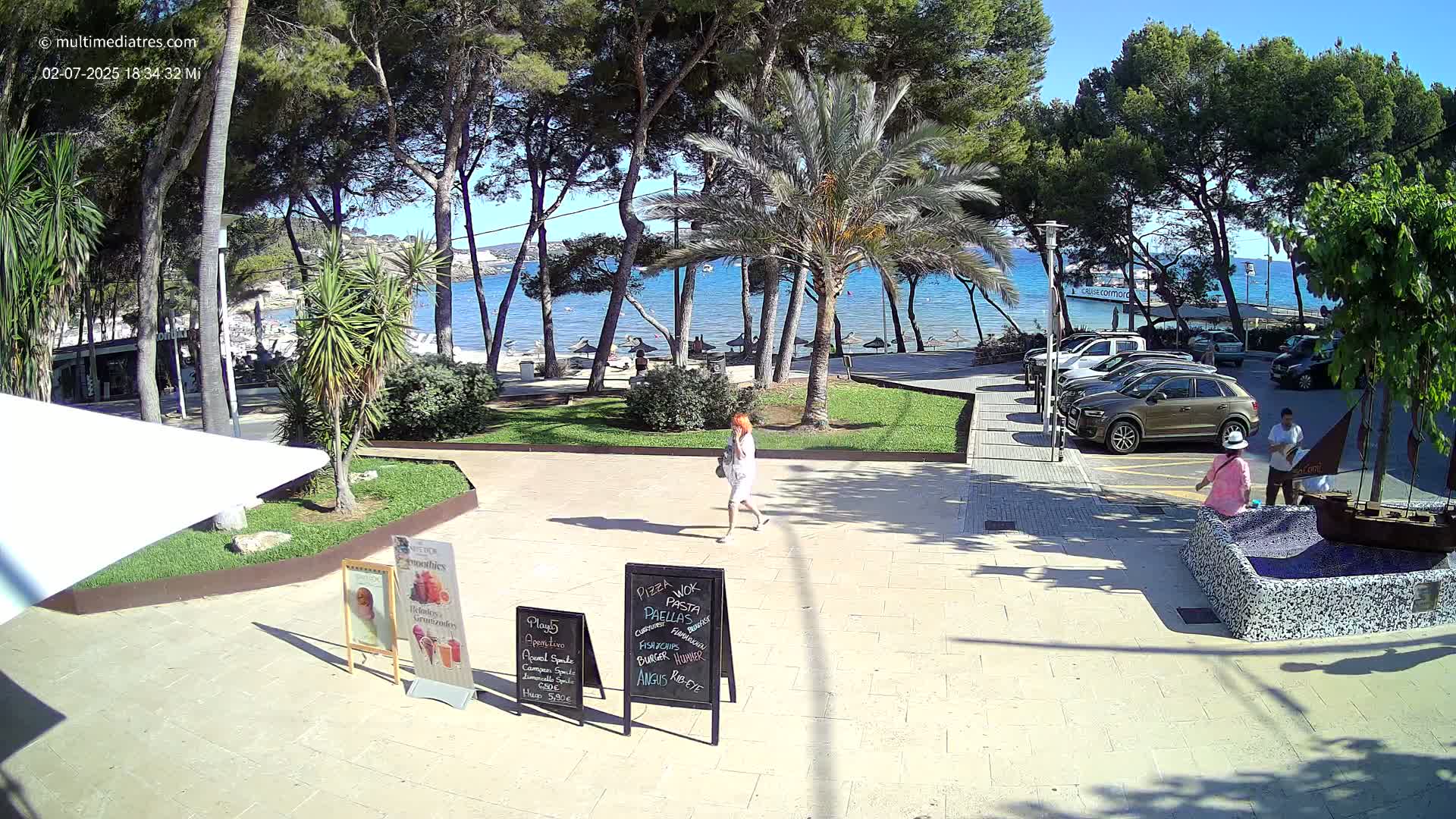 Peguera, Platja Gran de Tora Beach  Playa 5 Live Cam - Sierra de Tramontana, Mallorca, Islas Baleares (Balearic Islands), Spain