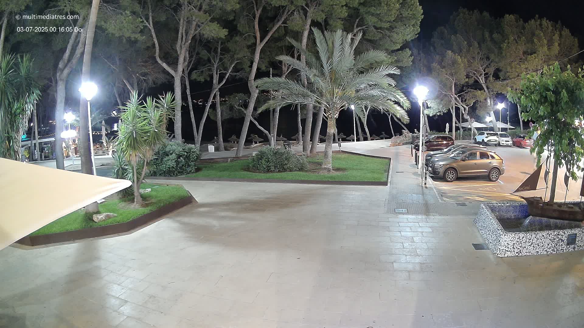 Peguera, Platja Gran de Tora Beach  Playa 5 Live Cam - Sierra de Tramontana, Mallorca, Islas Baleares (Balearic Islands), Spain
