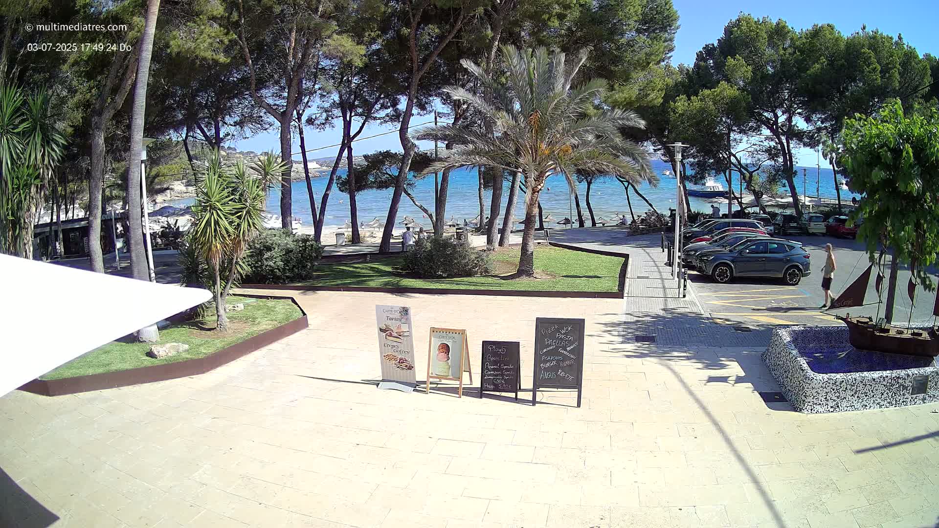 Peguera, Platja Gran de Tora Beach  Playa 5 Live Cam - Sierra de Tramontana, Mallorca, Islas Baleares (Balearic Islands), Spain