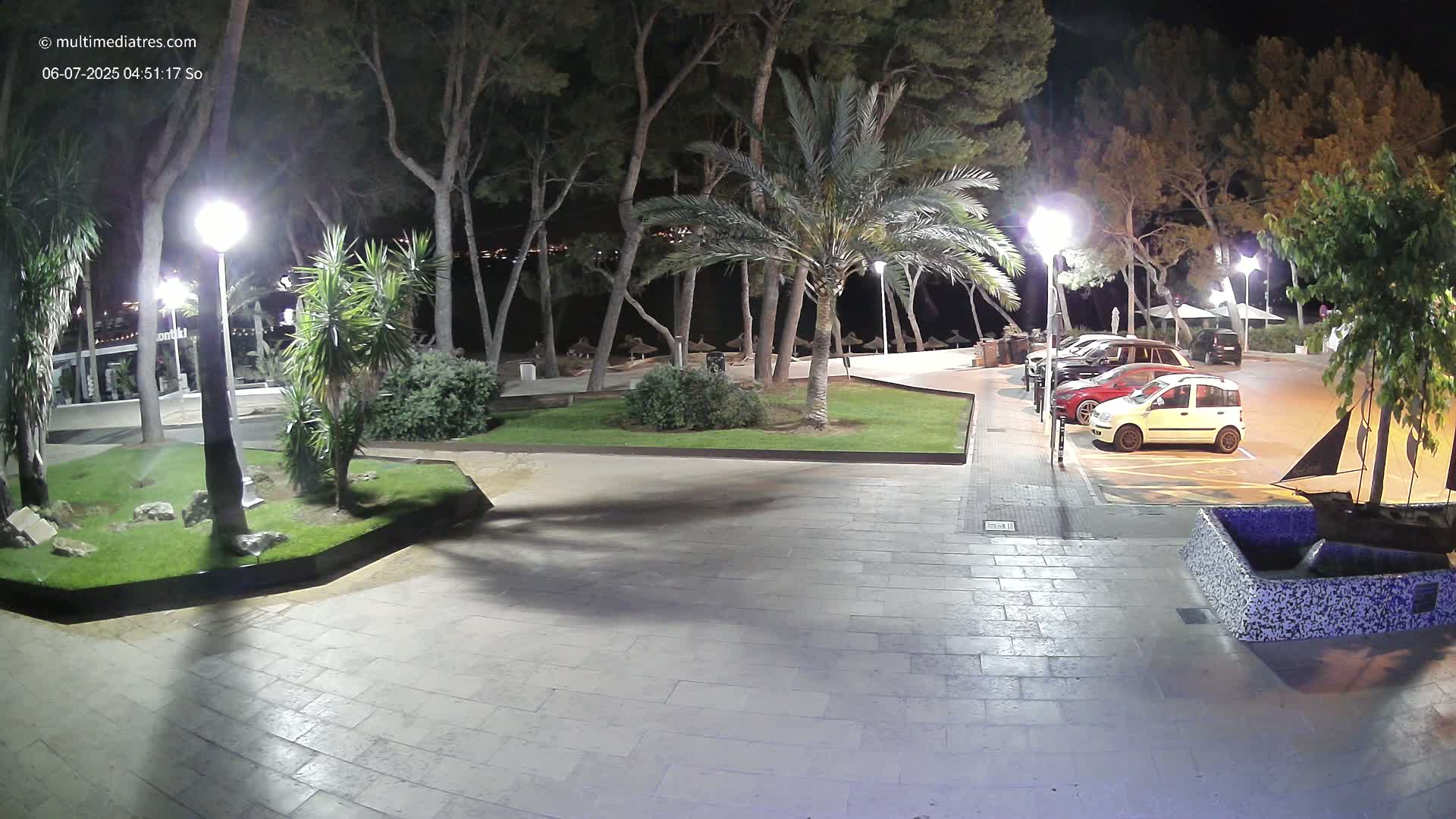Peguera, Platja Gran de Tora Beach  Playa 5 Live Cam - Sierra de Tramontana, Mallorca, Islas Baleares (Balearic Islands), Spain