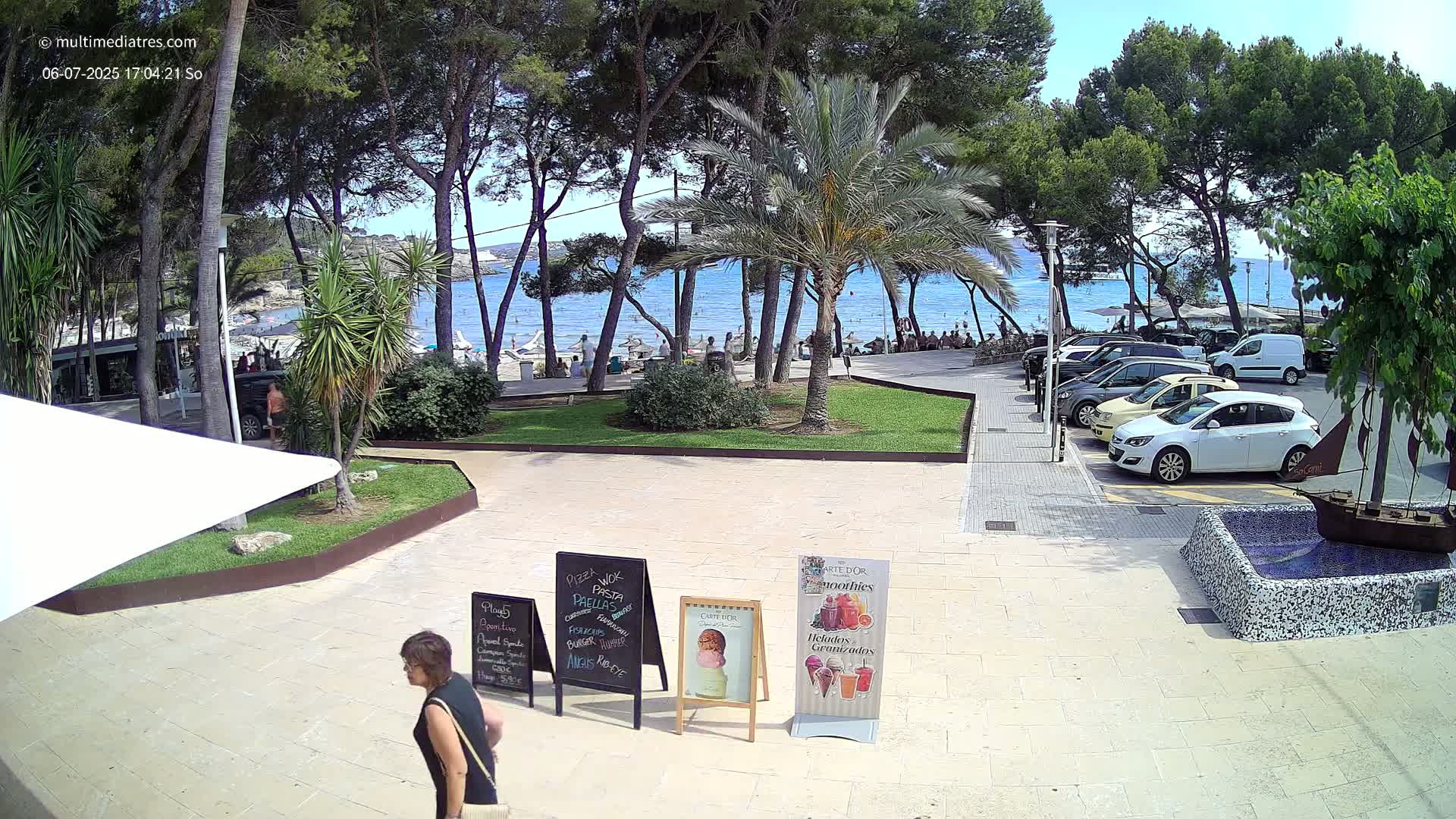 Peguera, Platja Gran de Tora Beach  Playa 5 Live Cam - Sierra de Tramontana, Mallorca, Islas Baleares (Balearic Islands), Spain