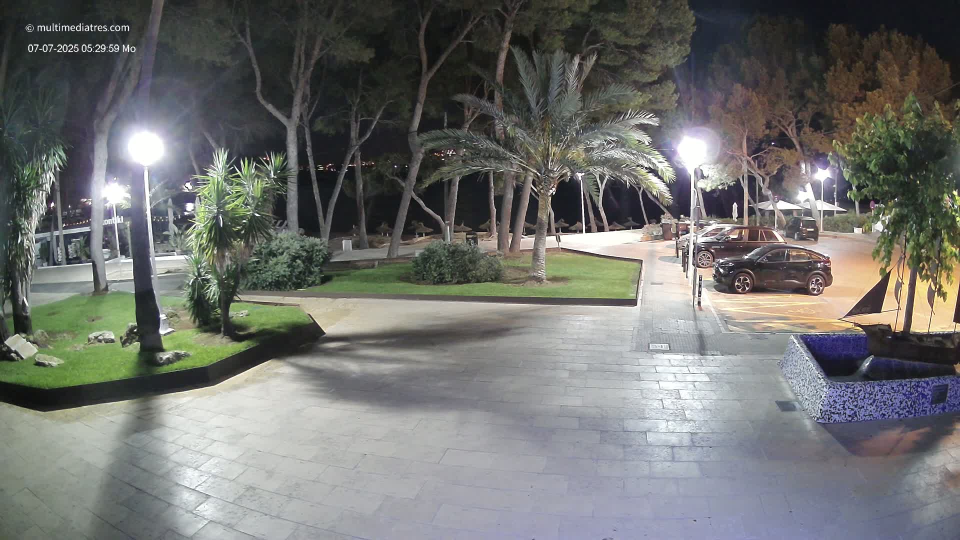 Peguera, Platja Gran de Tora Beach  Playa 5 Live Cam - Sierra de Tramontana, Mallorca, Islas Baleares (Balearic Islands), Spain