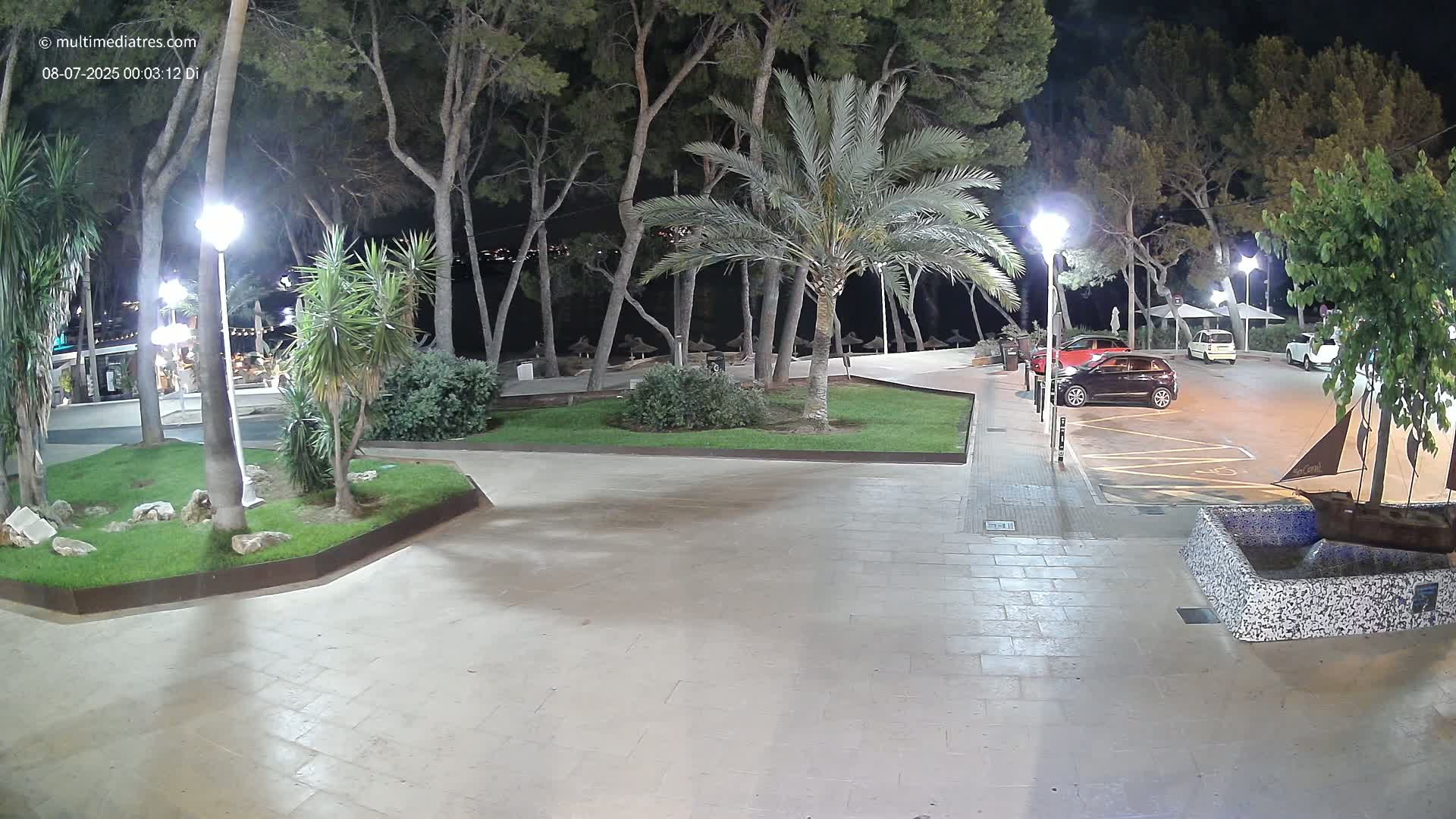 Peguera, Platja Gran de Tora Beach  Playa 5 Live Cam - Sierra de Tramontana, Mallorca, Islas Baleares (Balearic Islands), Spain