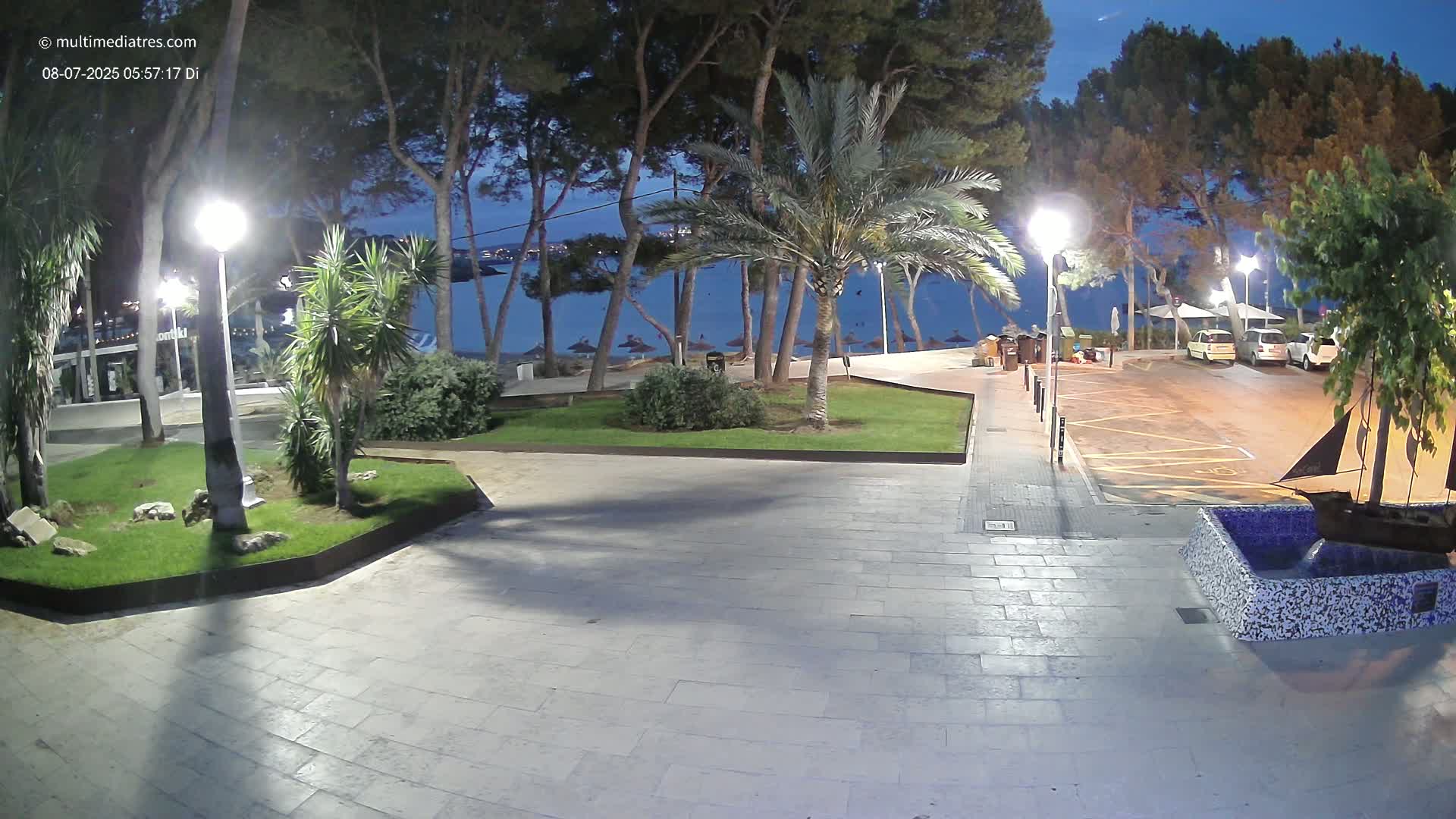Peguera, Platja Gran de Tora Beach  Playa 5 Live Cam - Sierra de Tramontana, Mallorca, Islas Baleares (Balearic Islands), Spain