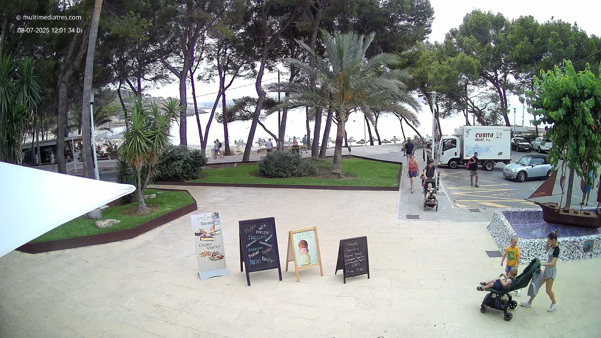 Peguera, Platja Gran de Tora Beach  Playa 5 Live Cam - Sierra de Tramontana, Mallorca, Islas Baleares (Balearic Islands), Spain