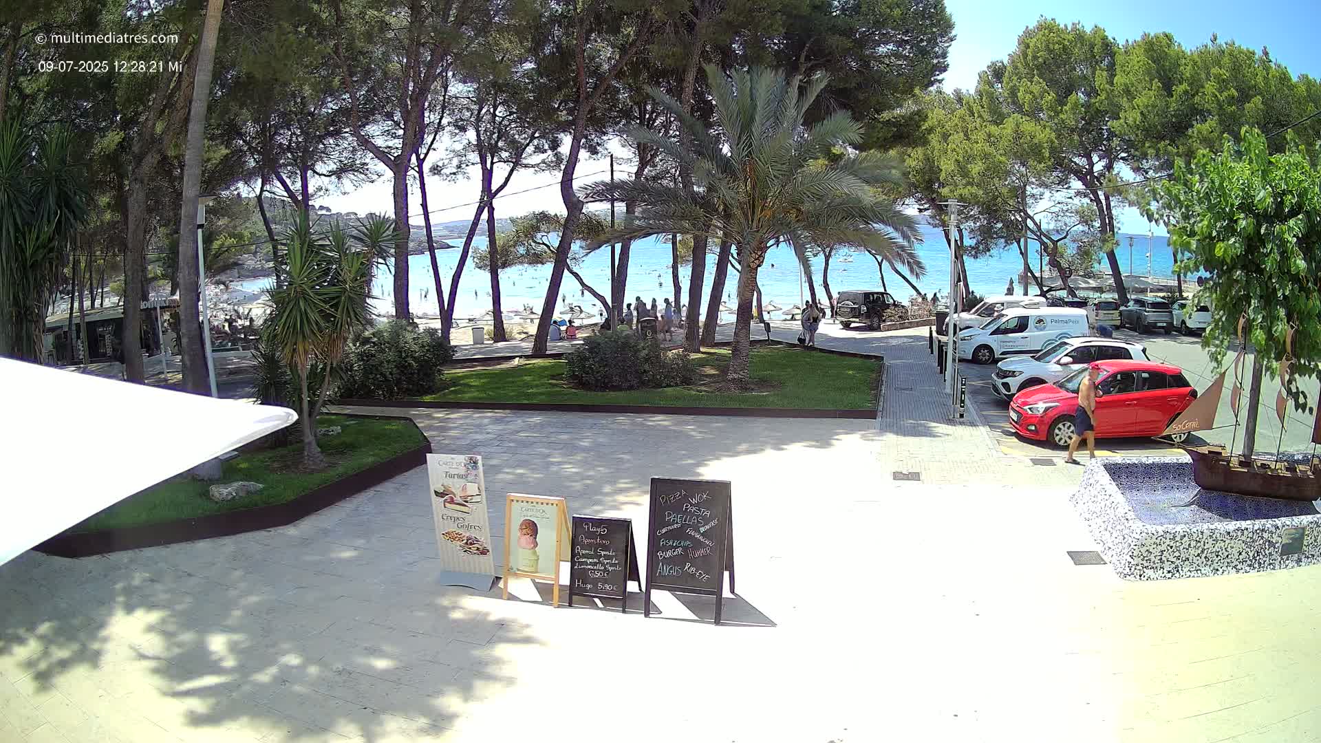Peguera, Platja Gran de Tora Beach  Playa 5 Live Cam - Sierra de Tramontana, Mallorca, Islas Baleares (Balearic Islands), Spain