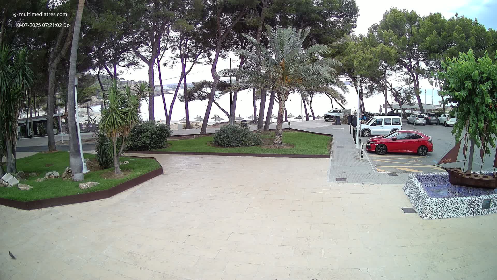 Peguera, Platja Gran de Tora Beach  Playa 5 Live Cam - Sierra de Tramontana, Mallorca, Islas Baleares (Balearic Islands), Spain