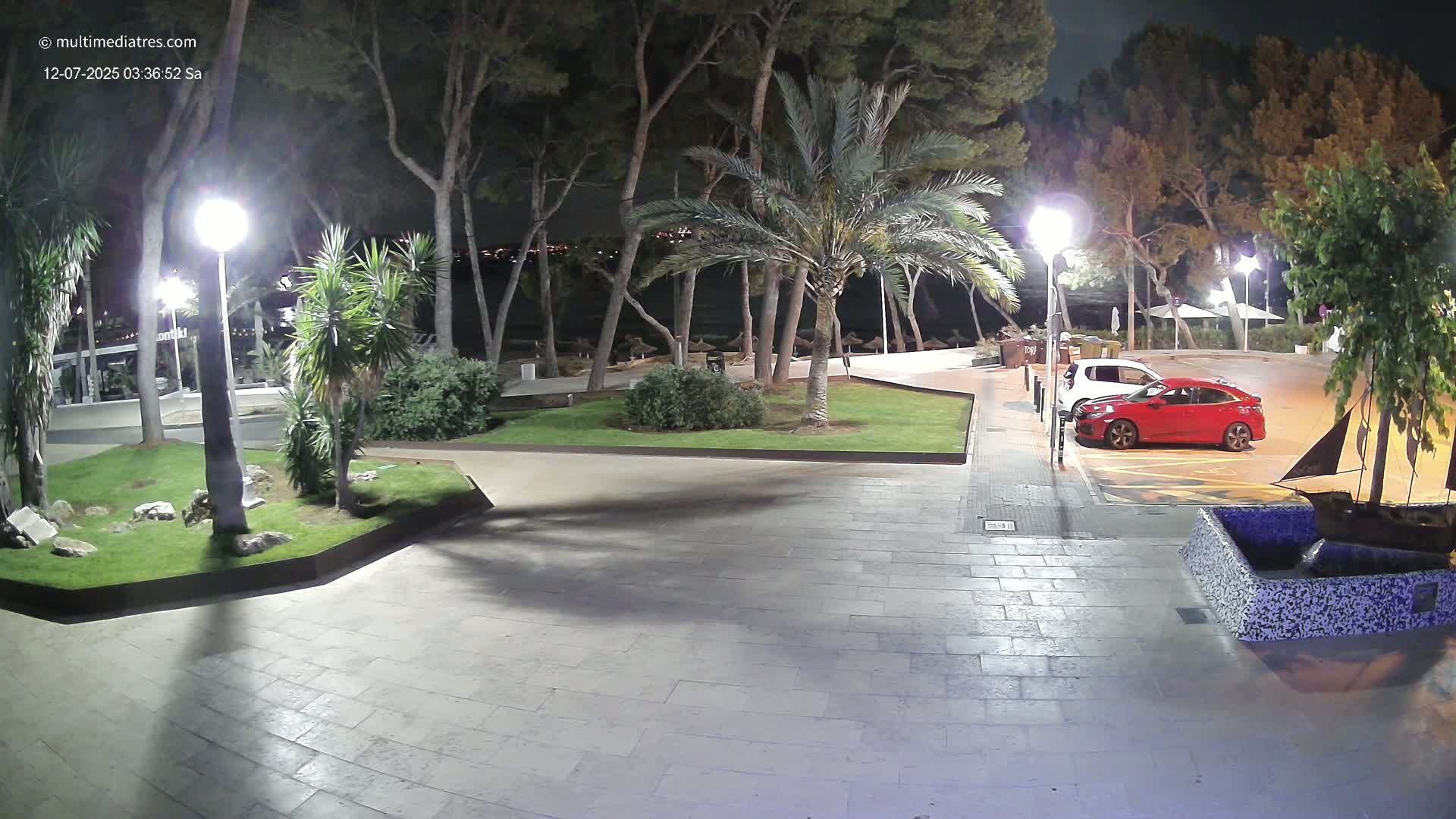 Peguera, Platja Gran de Tora Beach  Playa 5 Live Cam - Sierra de Tramontana, Mallorca, Islas Baleares (Balearic Islands), Spain