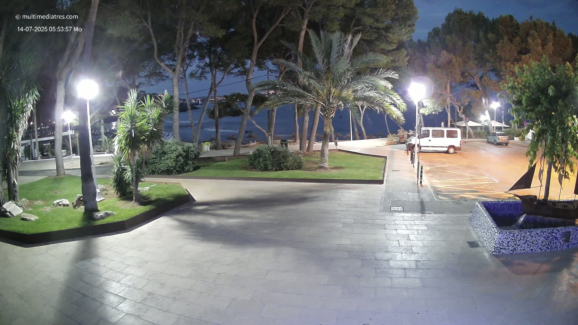 Peguera, Platja Gran de Tora Beach  Playa 5 Live Cam - Sierra de Tramontana, Mallorca, Islas Baleares (Balearic Islands), Spain