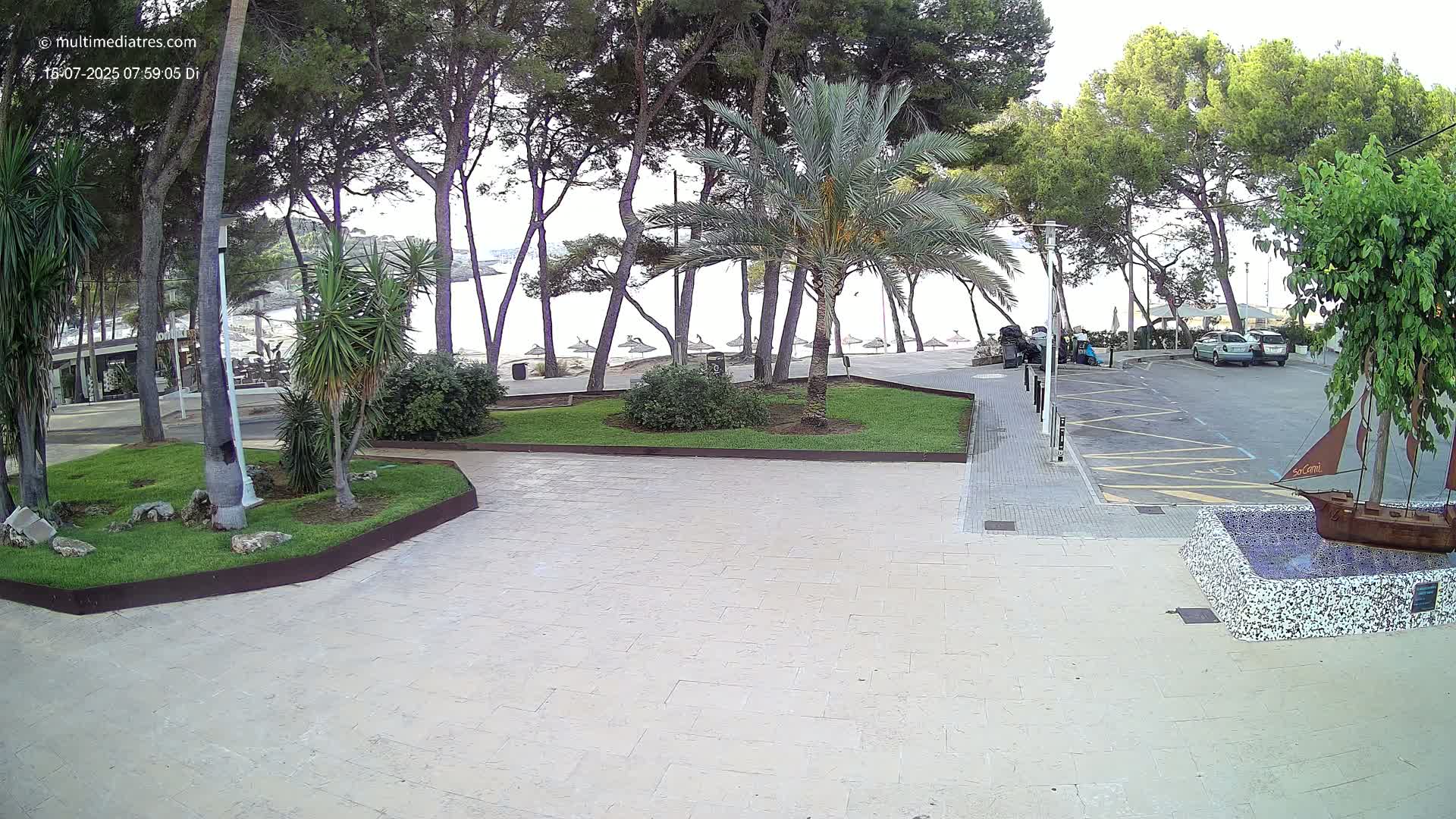 Peguera, Platja Gran de Tora Beach  Playa 5 Live Cam - Sierra de Tramontana, Mallorca, Islas Baleares (Balearic Islands), Spain