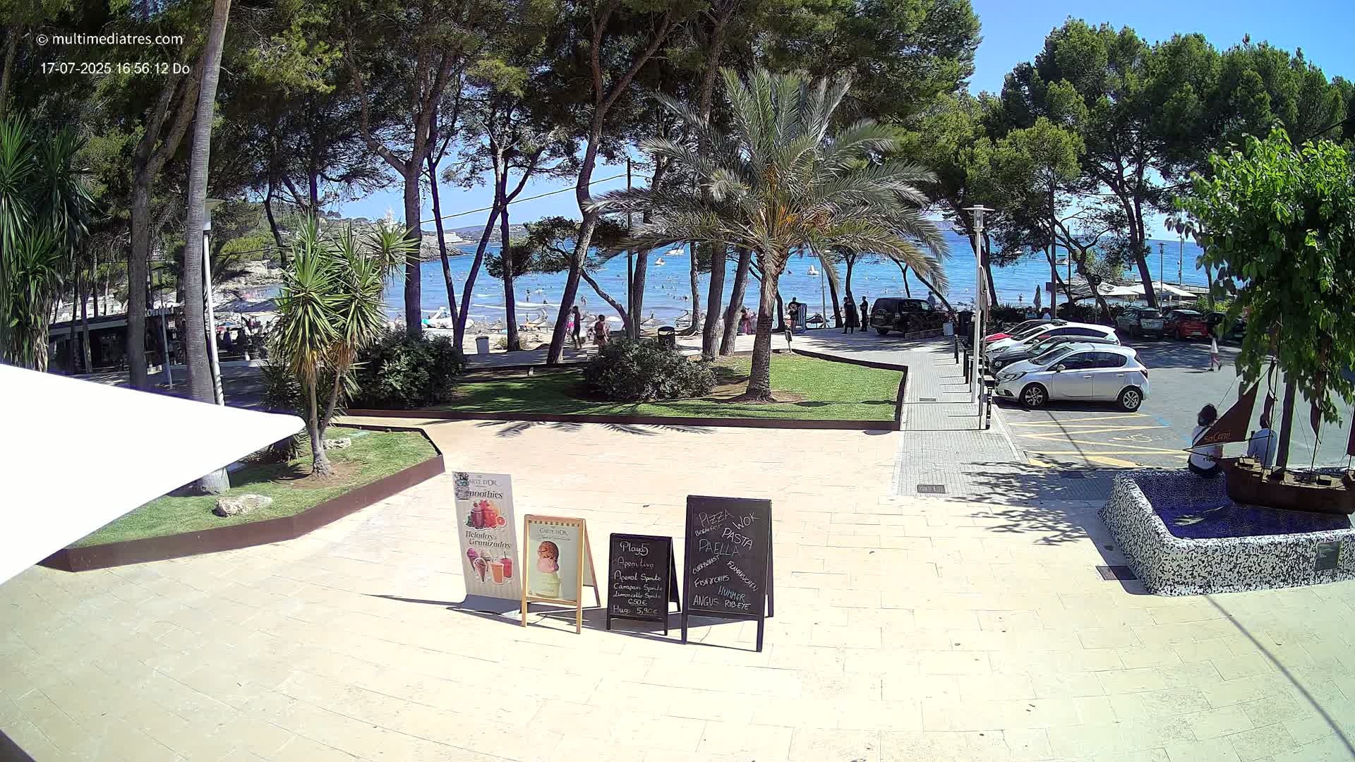 Peguera, Platja Gran de Tora Beach  Playa 5 Live Cam - Sierra de Tramontana, Mallorca, Islas Baleares (Balearic Islands), Spain