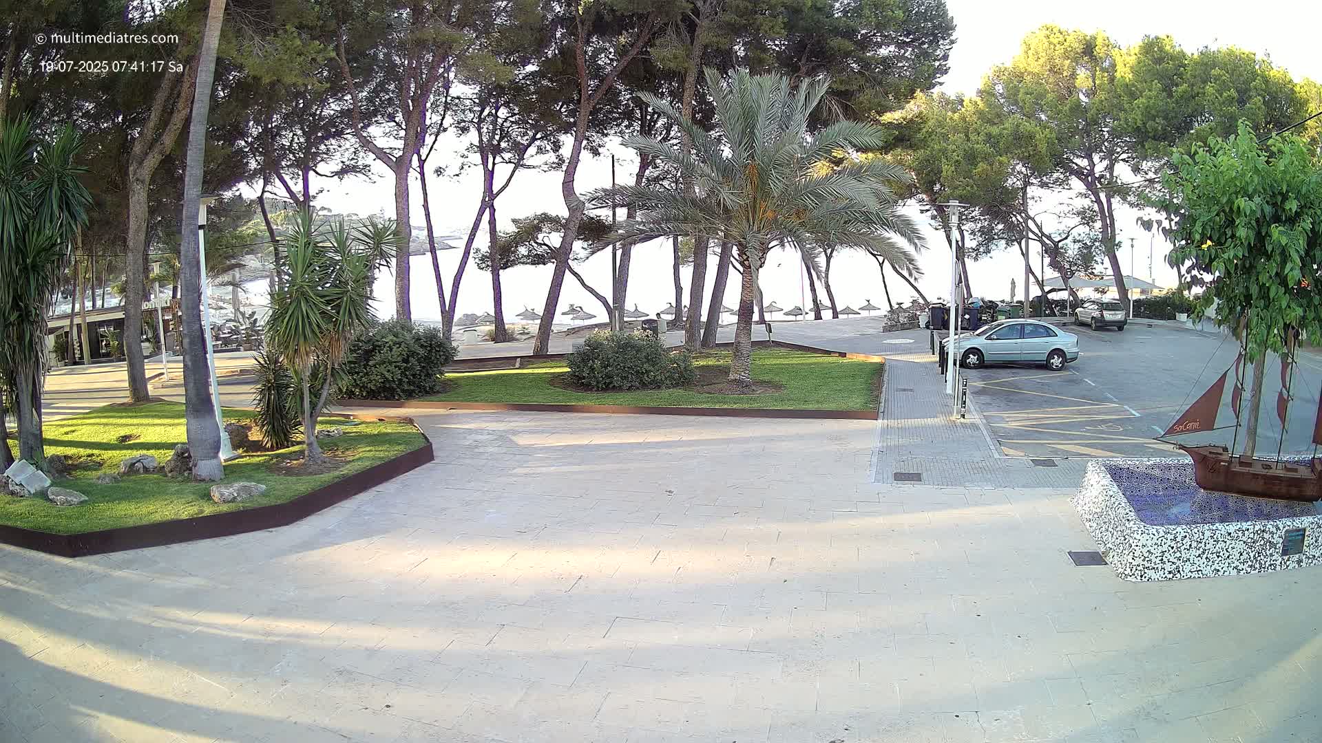 Peguera, Platja Gran de Tora Beach  Playa 5 Live Cam - Sierra de Tramontana, Mallorca, Islas Baleares (Balearic Islands), Spain