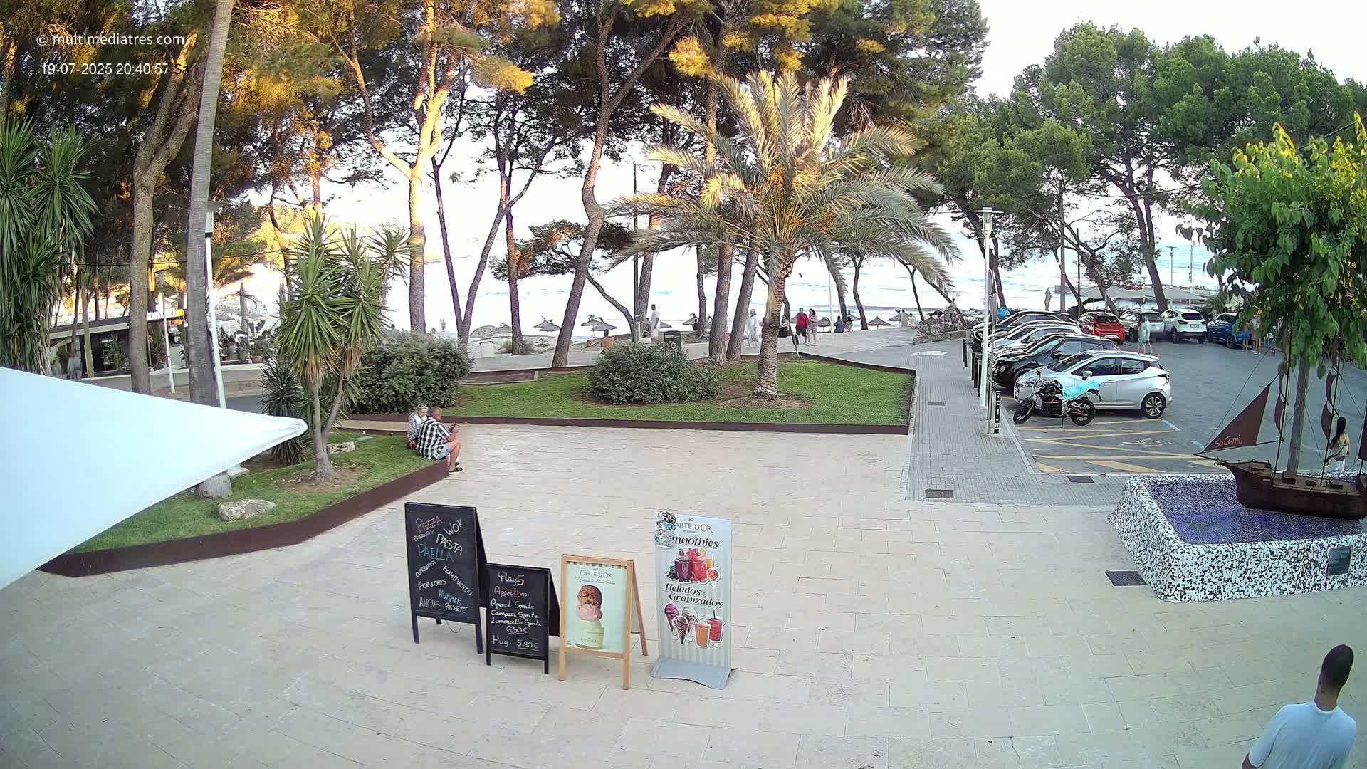 Peguera, Platja Gran de Tora Beach  Playa 5 Live Cam - Sierra de Tramontana, Mallorca, Islas Baleares (Balearic Islands), Spain