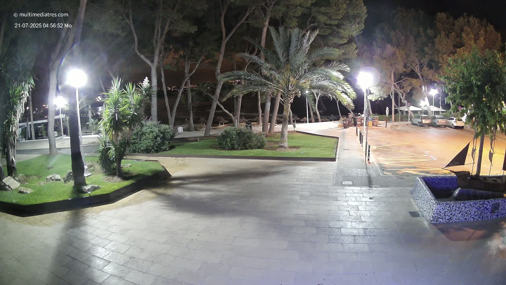 Peguera, Platja Gran de Tora Beach  Playa 5 Live Cam - Sierra de Tramontana, Mallorca, Islas Baleares (Balearic Islands), Spain