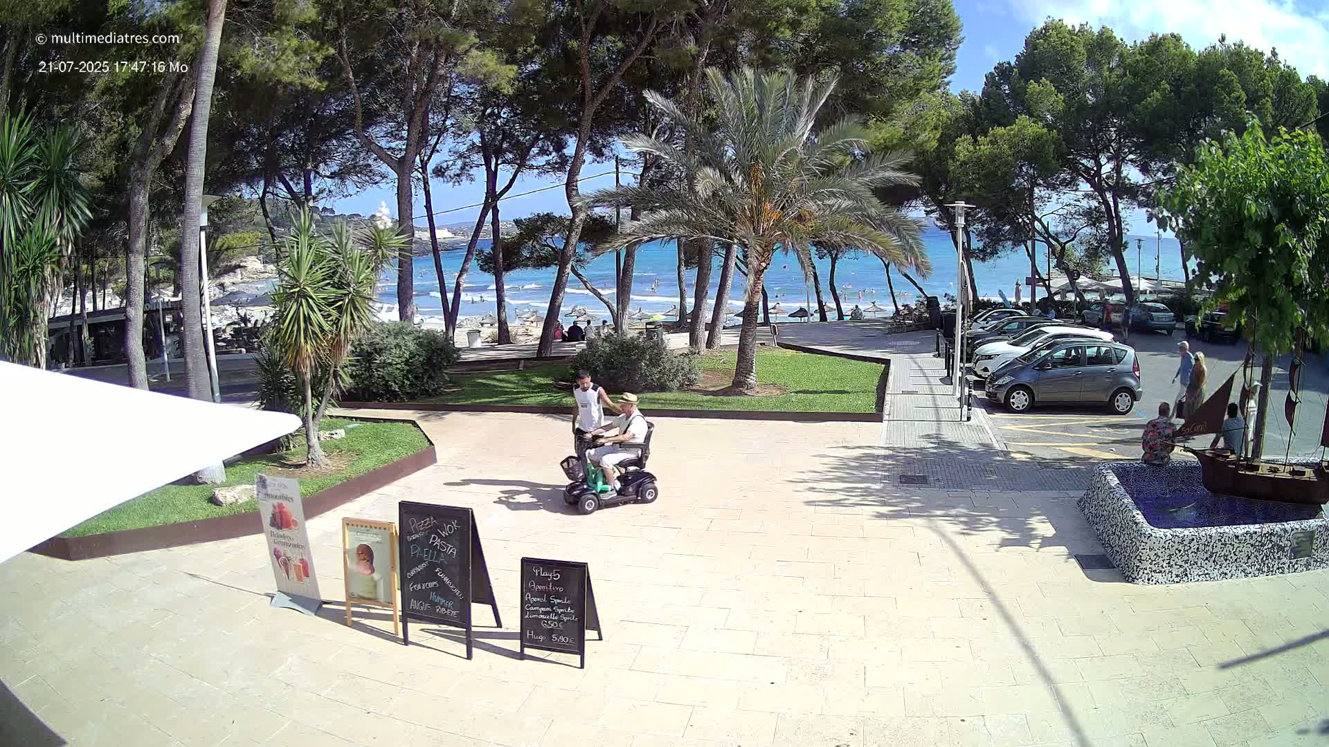 Peguera, Platja Gran de Tora Beach  Playa 5 Live Cam - Sierra de Tramontana, Mallorca, Islas Baleares (Balearic Islands), Spain