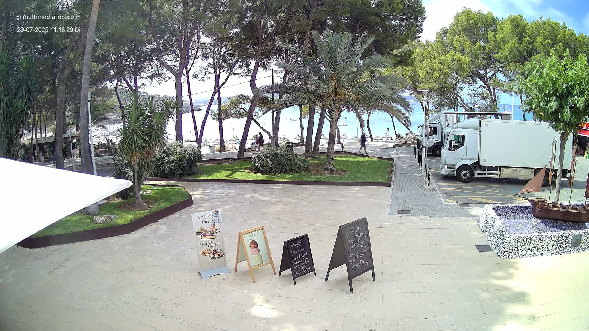 Peguera, Platja Gran de Tora Beach  Playa 5 Live Cam - Sierra de Tramontana, Mallorca, Islas Baleares (Balearic Islands), Spain