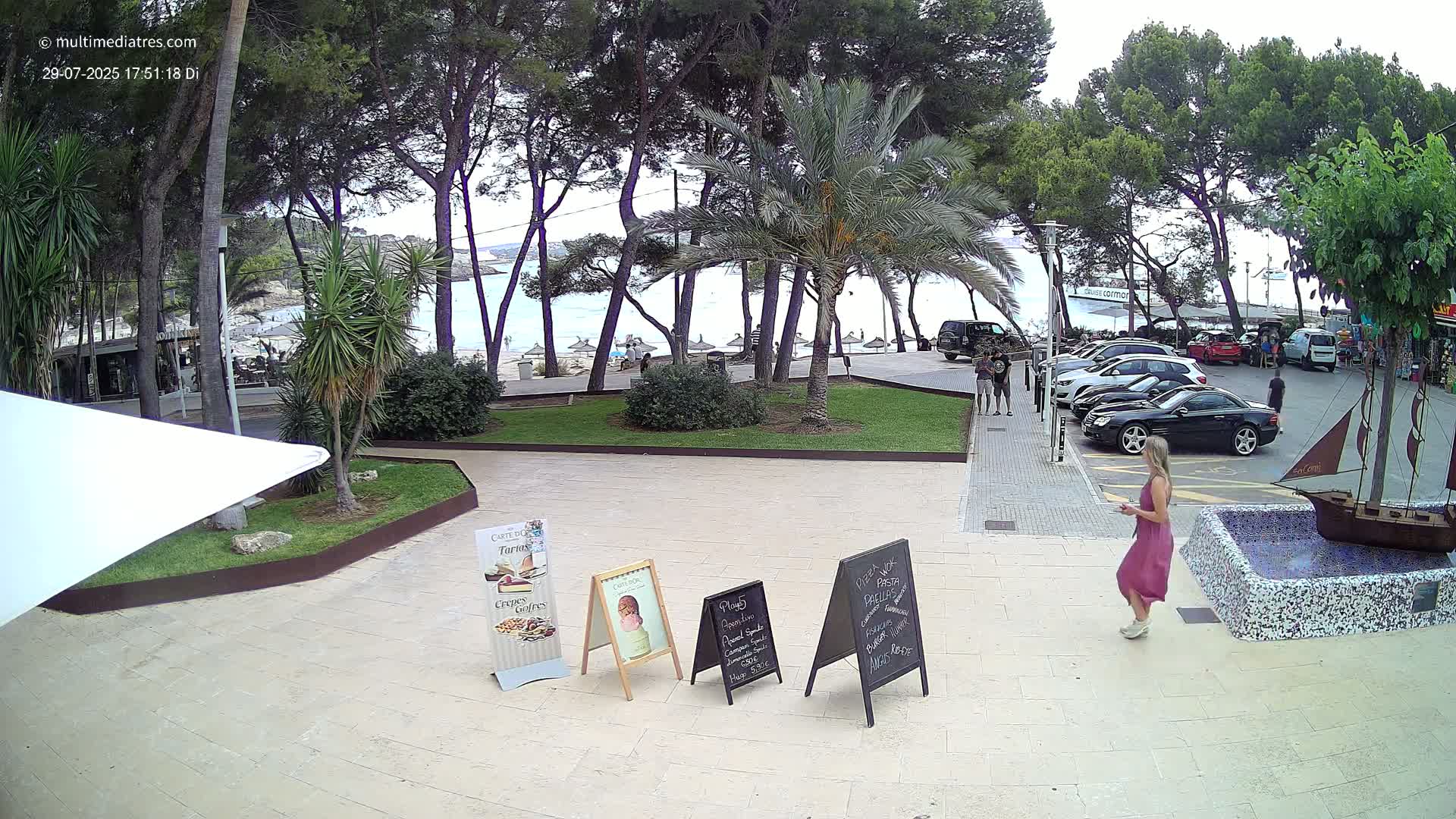 Peguera, Platja Gran de Tora Beach  Playa 5 Live Cam - Sierra de Tramontana, Mallorca, Islas Baleares (Balearic Islands), Spain