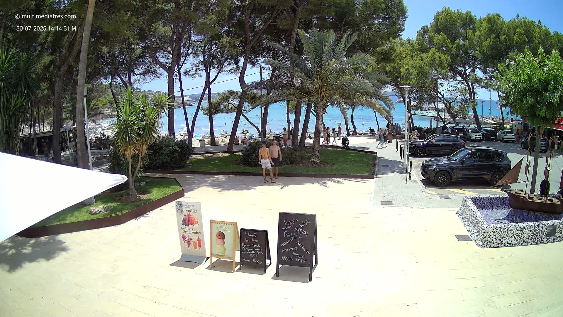 Peguera, Platja Gran de Tora Beach  Playa 5 Live Cam - Sierra de Tramontana, Mallorca, Islas Baleares (Balearic Islands), Spain
