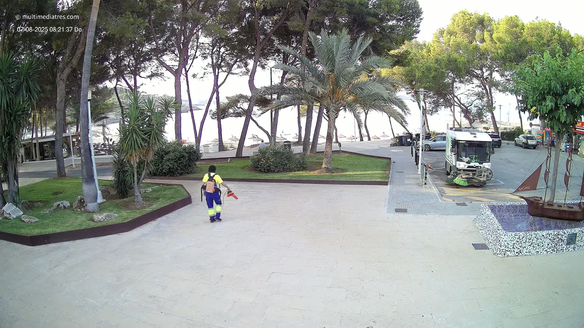 Peguera, Platja Gran de Tora Beach  Playa 5 Live Cam - Sierra de Tramontana, Mallorca, Islas Baleares (Balearic Islands), Spain