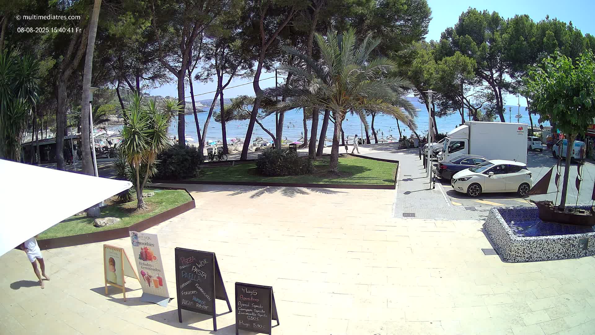 Peguera, Platja Gran de Tora Beach  Playa 5 Live Cam - Sierra de Tramontana, Mallorca, Islas Baleares (Balearic Islands), Spain