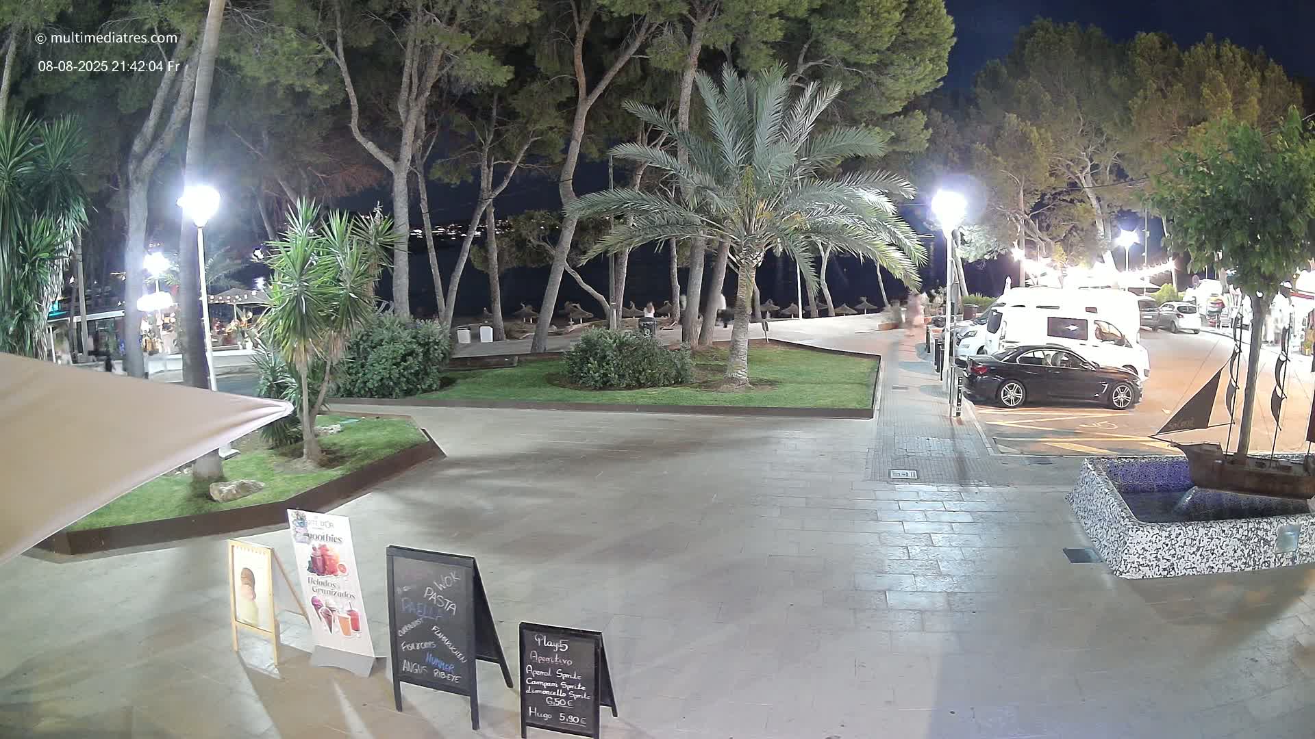 Peguera, Platja Gran de Tora Beach  Playa 5 Live Cam - Sierra de Tramontana, Mallorca, Islas Baleares (Balearic Islands), Spain