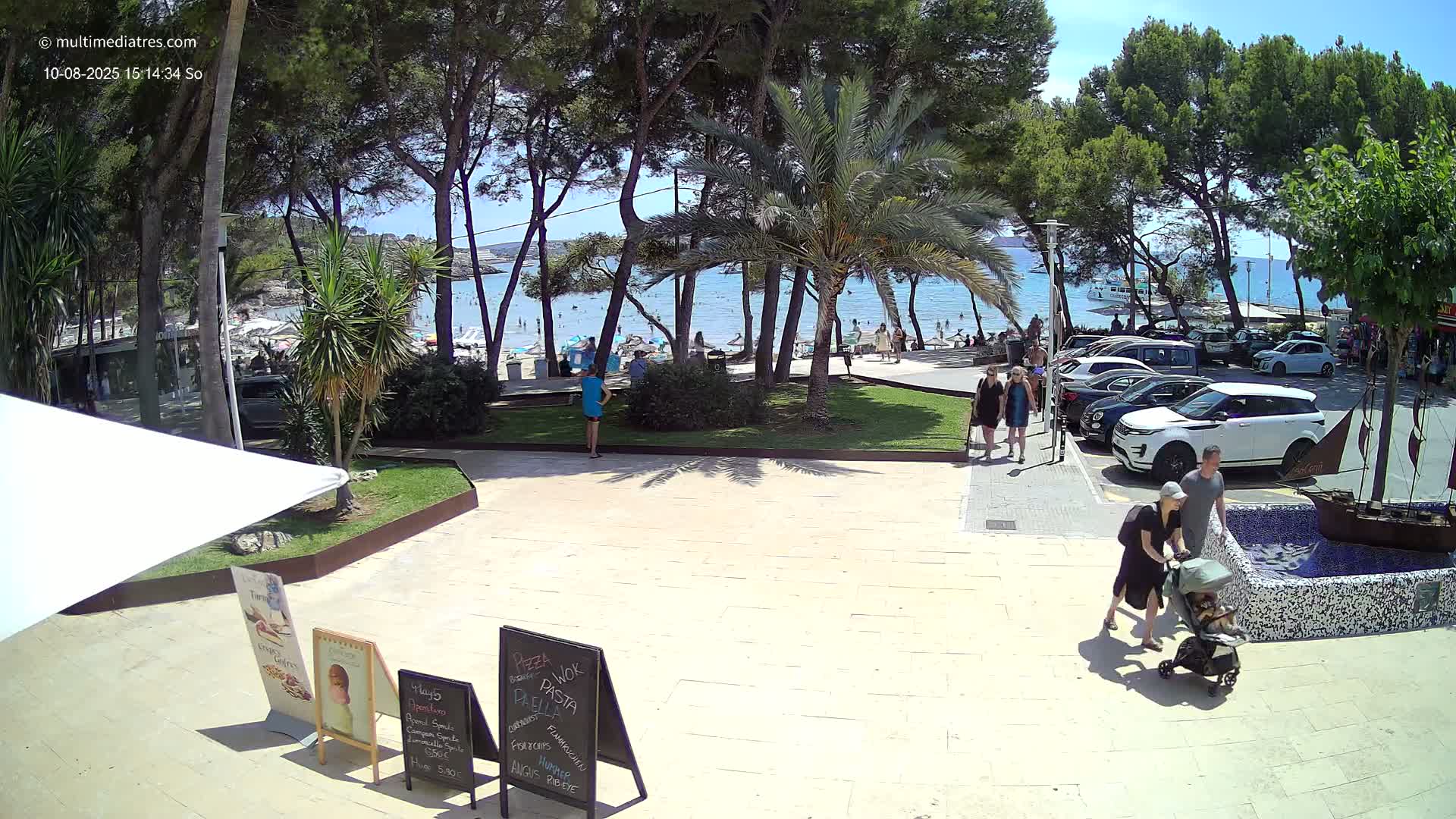 Peguera, Platja Gran de Tora Beach  Playa 5 Live Cam - Sierra de Tramontana, Mallorca, Islas Baleares (Balearic Islands), Spain