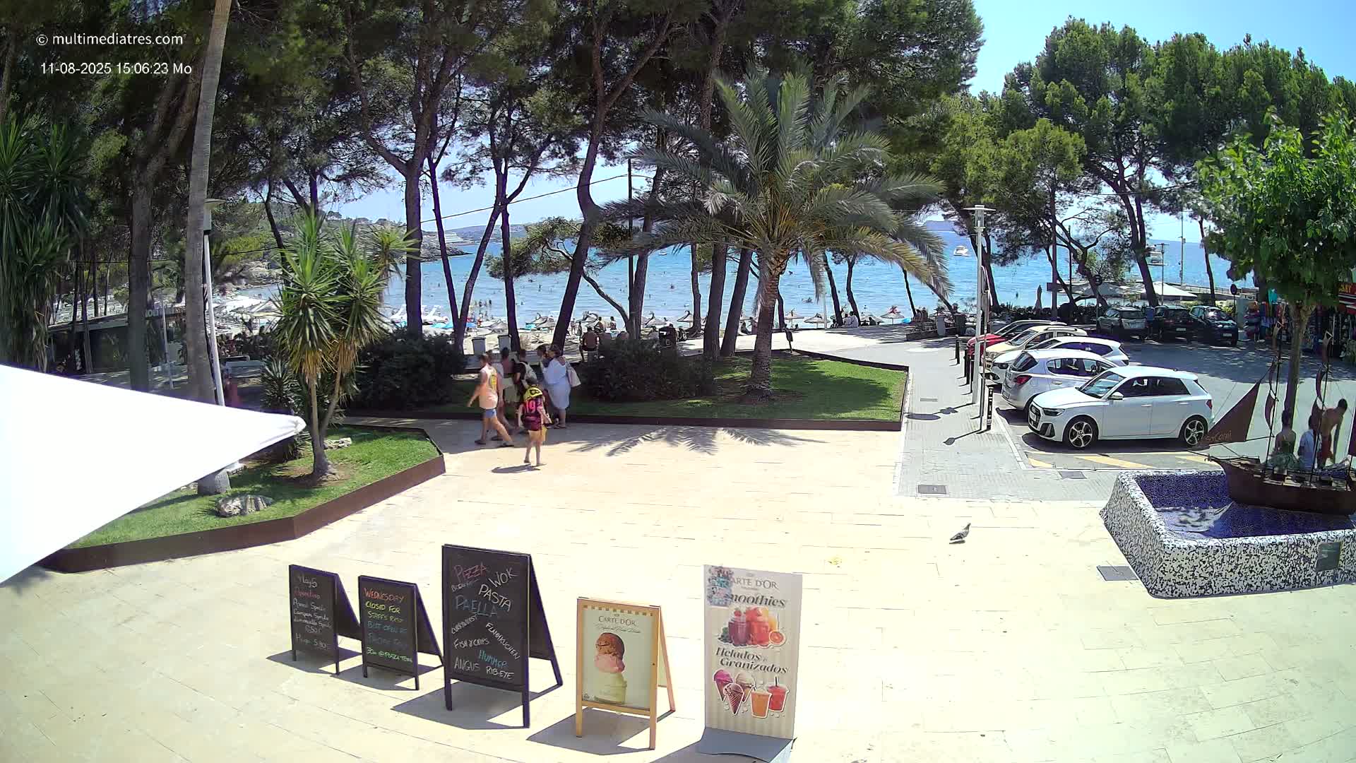 Peguera, Platja Gran de Tora Beach  Playa 5 Live Cam - Sierra de Tramontana, Mallorca, Islas Baleares (Balearic Islands), Spain