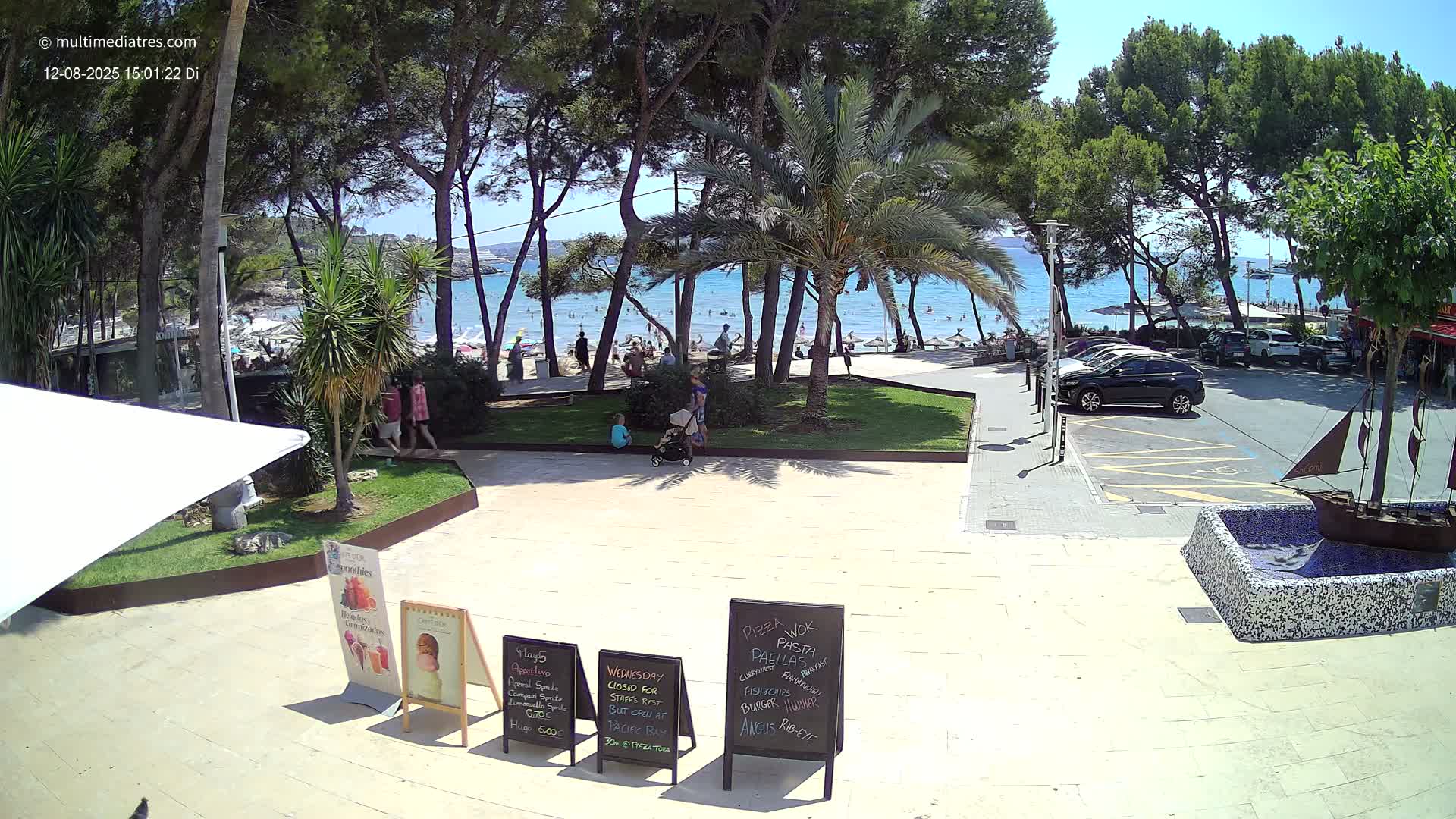 Peguera, Platja Gran de Tora Beach  Playa 5 Live Cam - Sierra de Tramontana, Mallorca, Islas Baleares (Balearic Islands), Spain