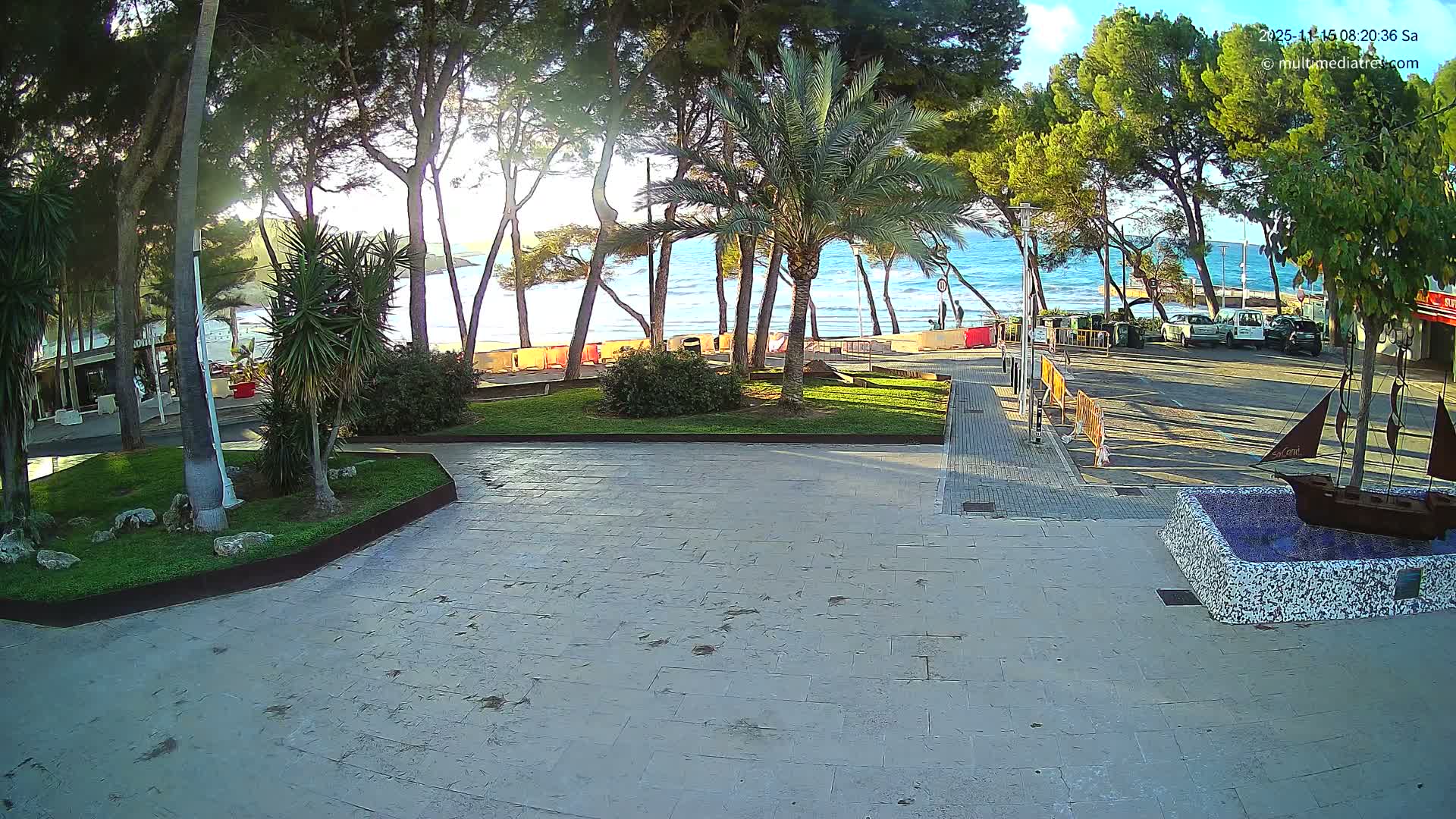 Peguera, Platja Gran de Tora Beach  Playa 5 Live Cam - Sierra de Tramontana, Mallorca, Islas Baleares (Balearic Islands), Spain