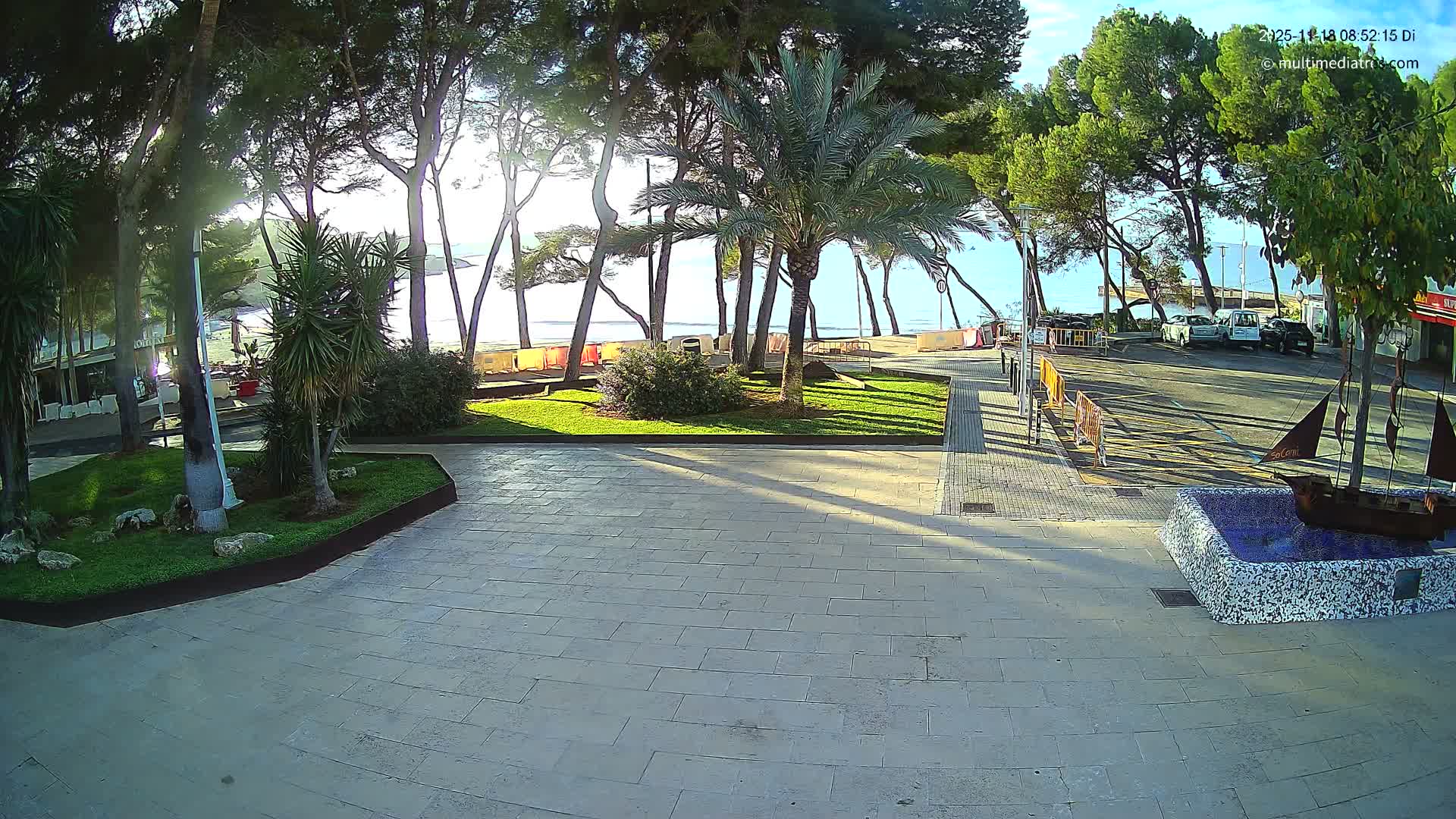 Peguera, Platja Gran de Tora Beach  Playa 5 Live Cam - Sierra de Tramontana, Mallorca, Islas Baleares (Balearic Islands), Spain