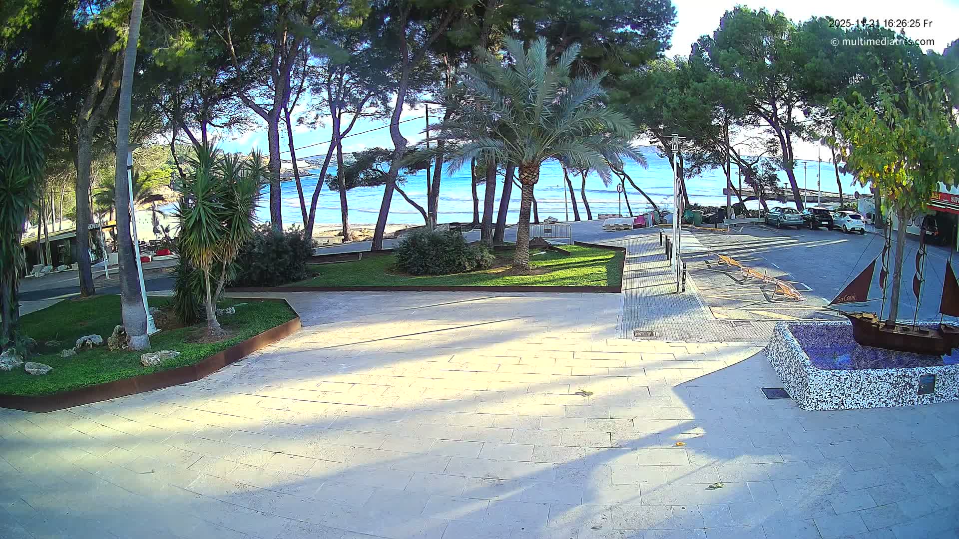 Peguera, Platja Gran de Tora Beach  Playa 5 Live Cam - Sierra de Tramontana, Mallorca, Islas Baleares (Balearic Islands), Spain