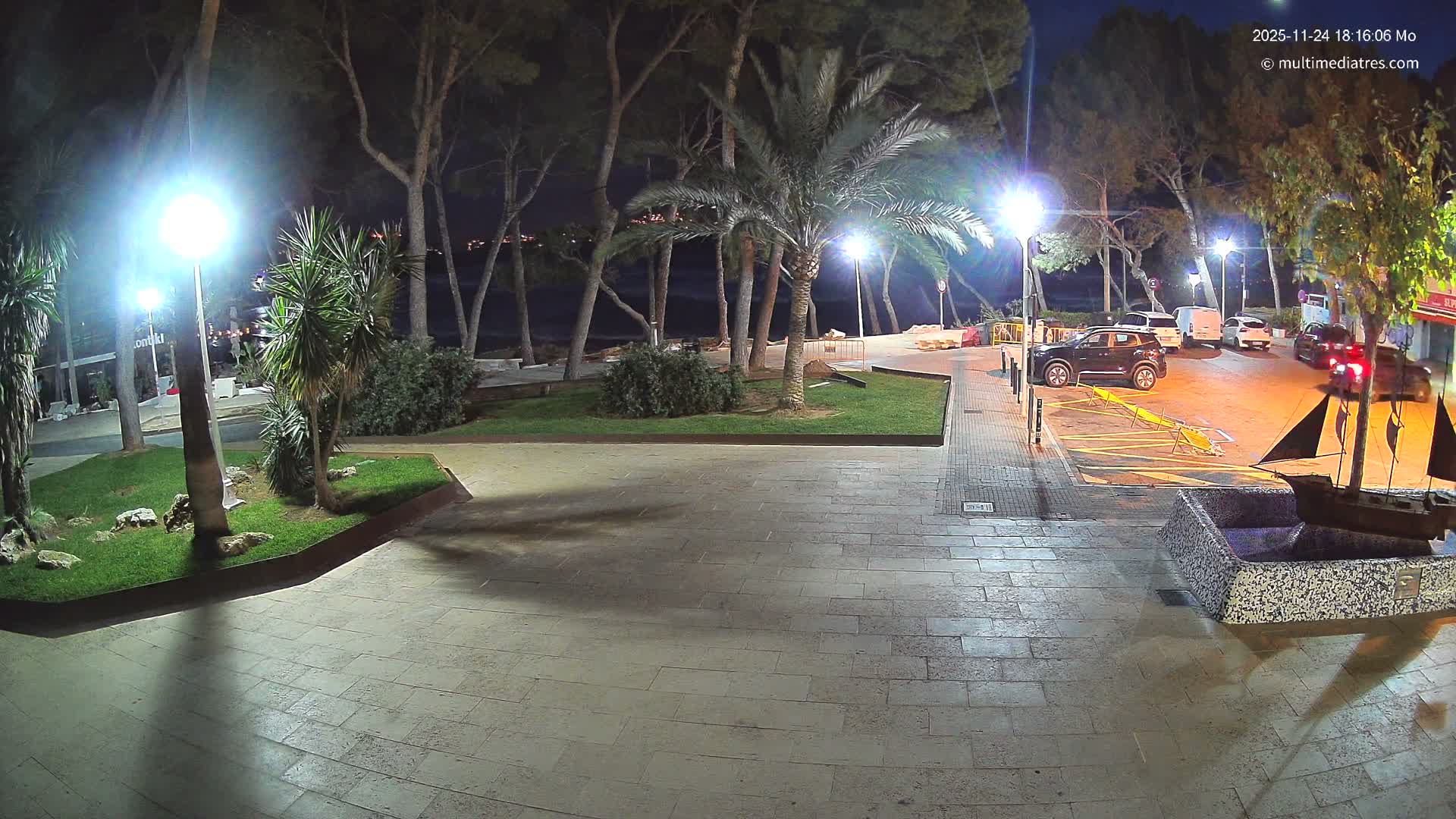 Peguera, Platja Gran de Tora Beach  Playa 5 Live Cam - Sierra de Tramontana, Mallorca, Islas Baleares (Balearic Islands), Spain