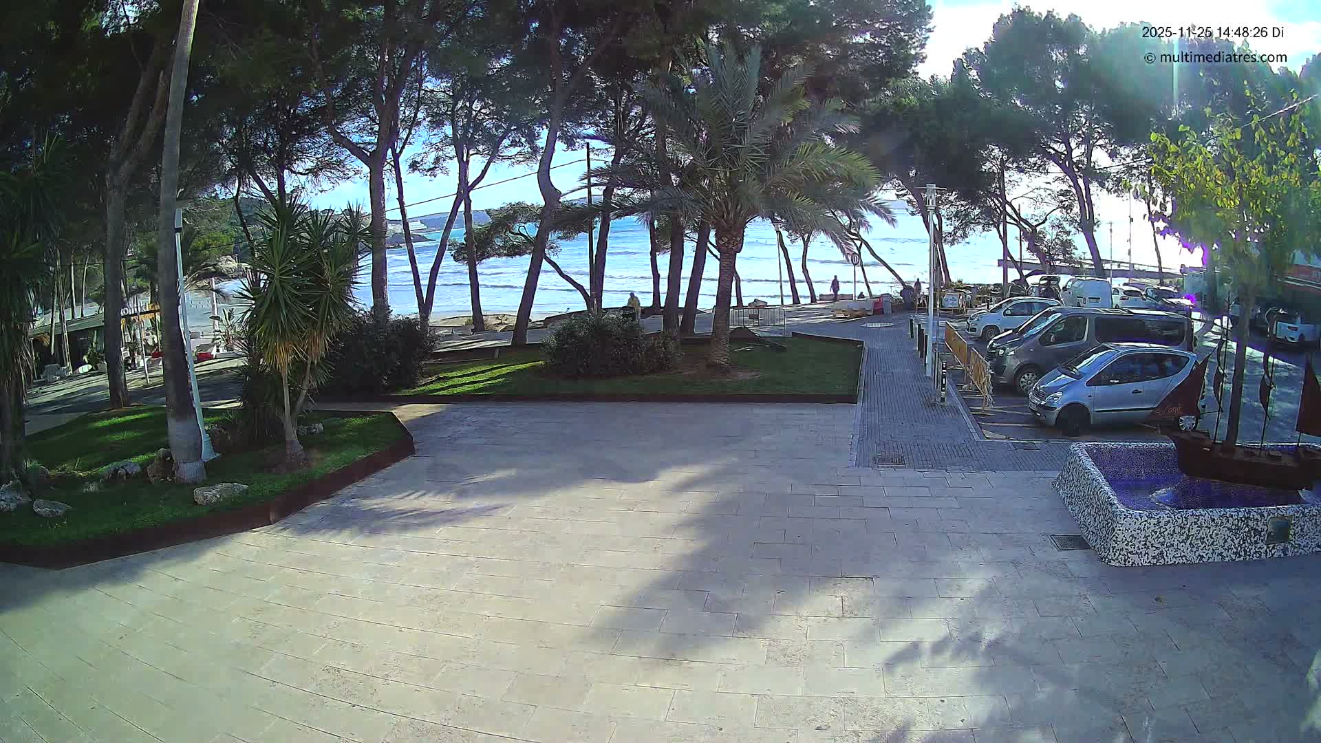 Peguera, Platja Gran de Tora Beach  Playa 5 Live Cam - Sierra de Tramontana, Mallorca, Islas Baleares (Balearic Islands), Spain