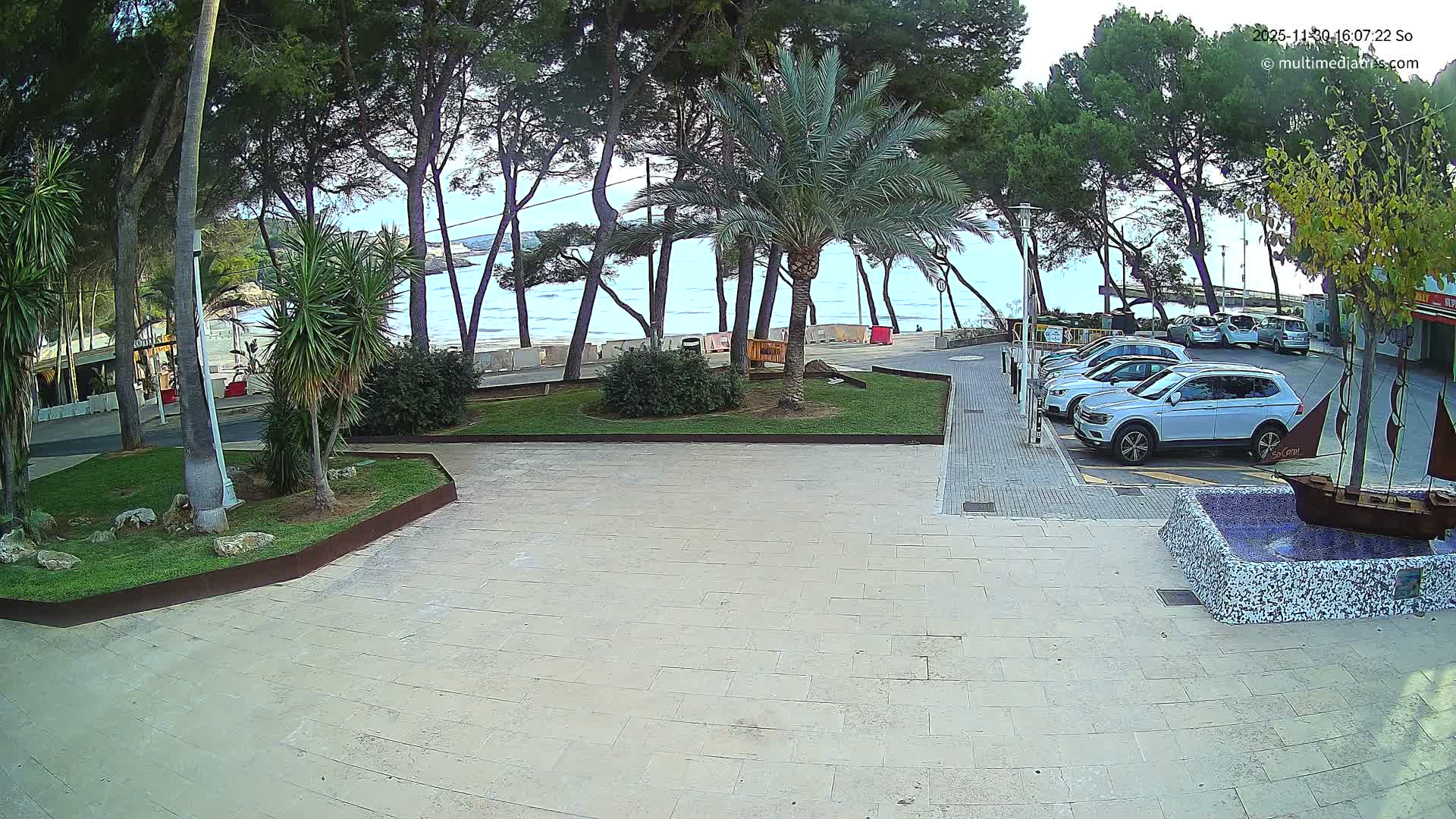 Peguera, Platja Gran de Tora Beach  Playa 5 Live Cam - Sierra de Tramontana, Mallorca, Islas Baleares (Balearic Islands), Spain