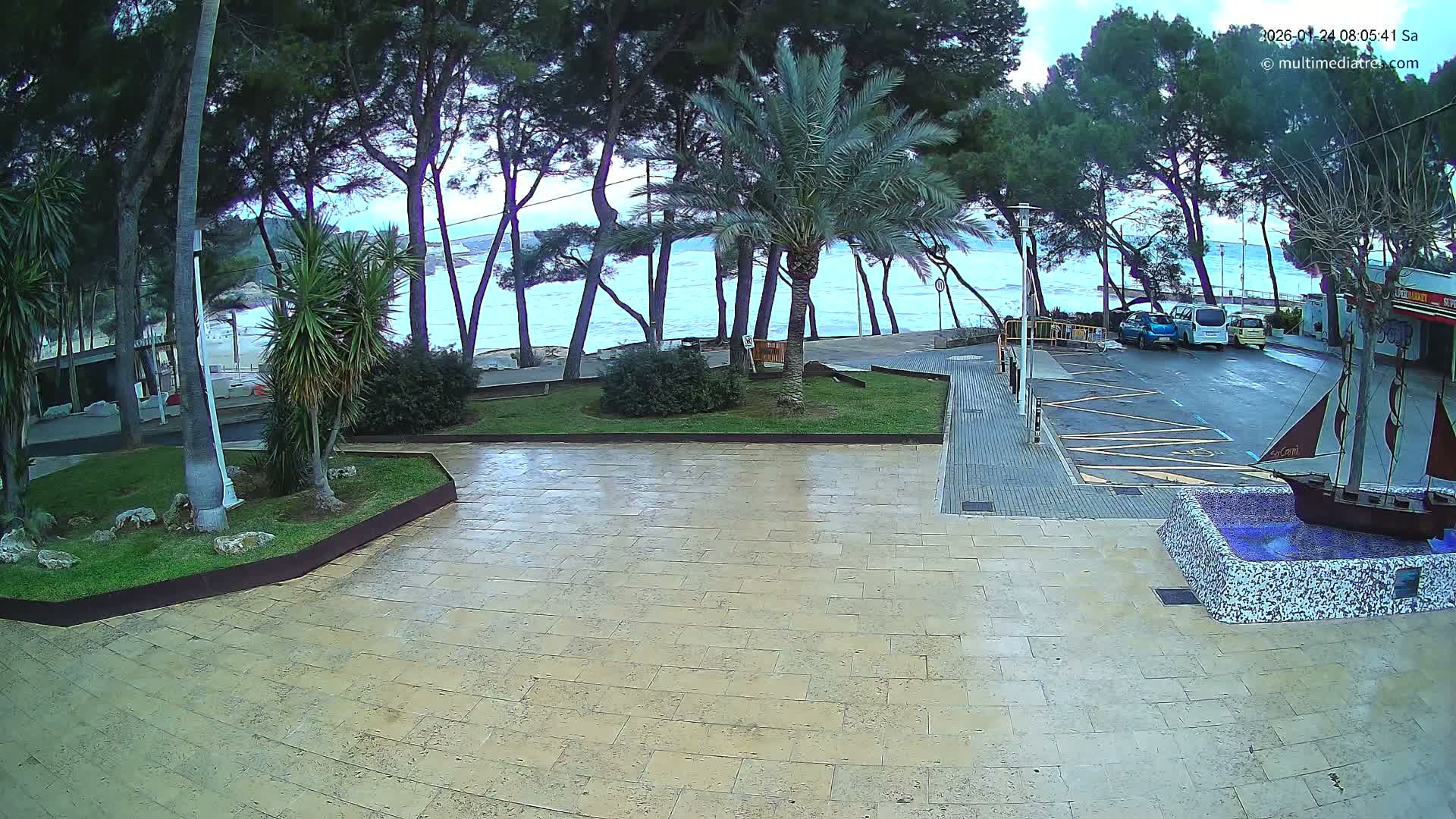 Peguera, Platja Gran de Tora Beach  Playa 5 Live Cam - Sierra de Tramontana, Mallorca, Islas Baleares (Balearic Islands), Spain
