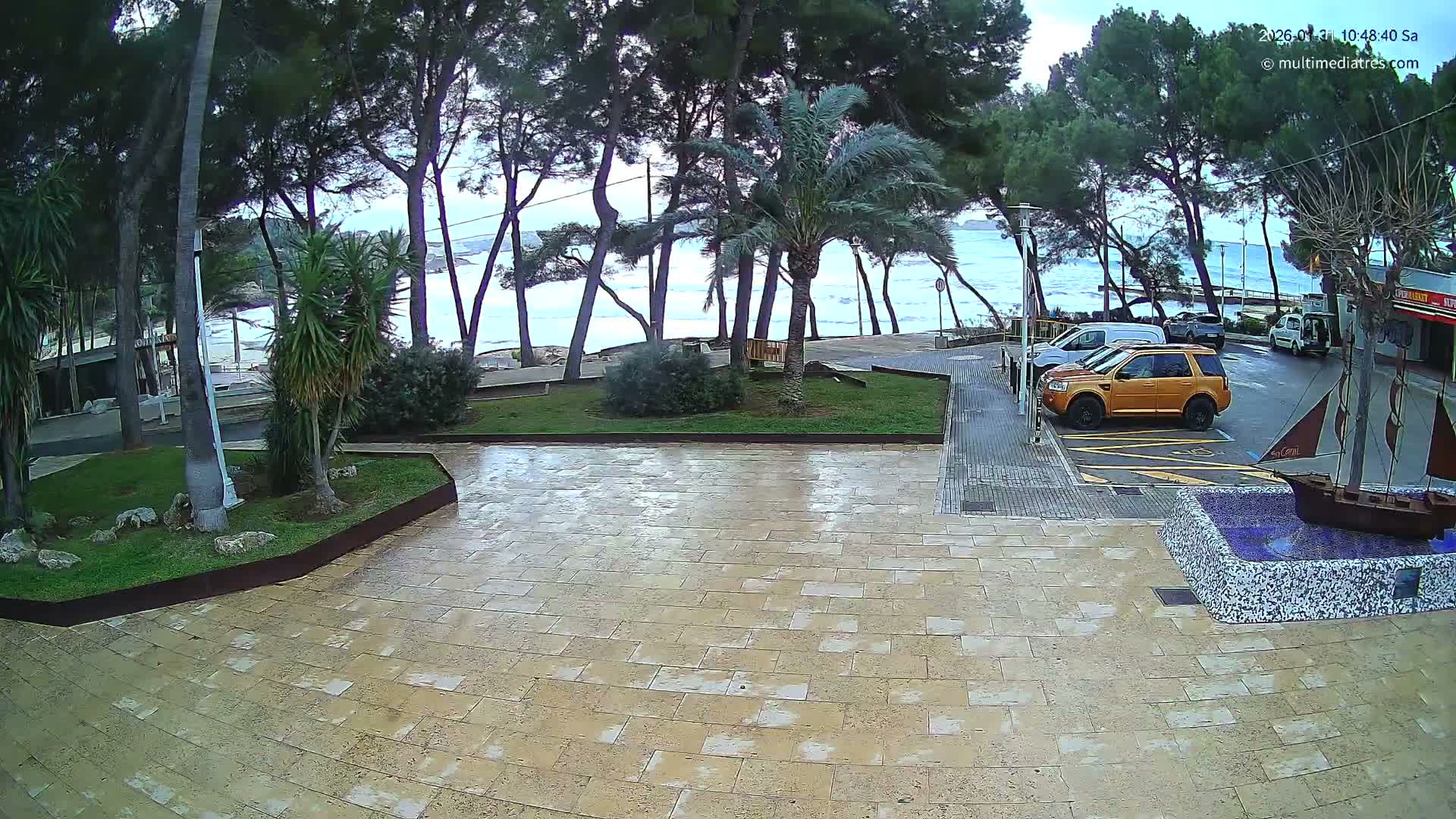 Peguera, Platja Gran de Tora Beach  Playa 5 Live Cam - Sierra de Tramontana, Mallorca, Islas Baleares (Balearic Islands), Spain