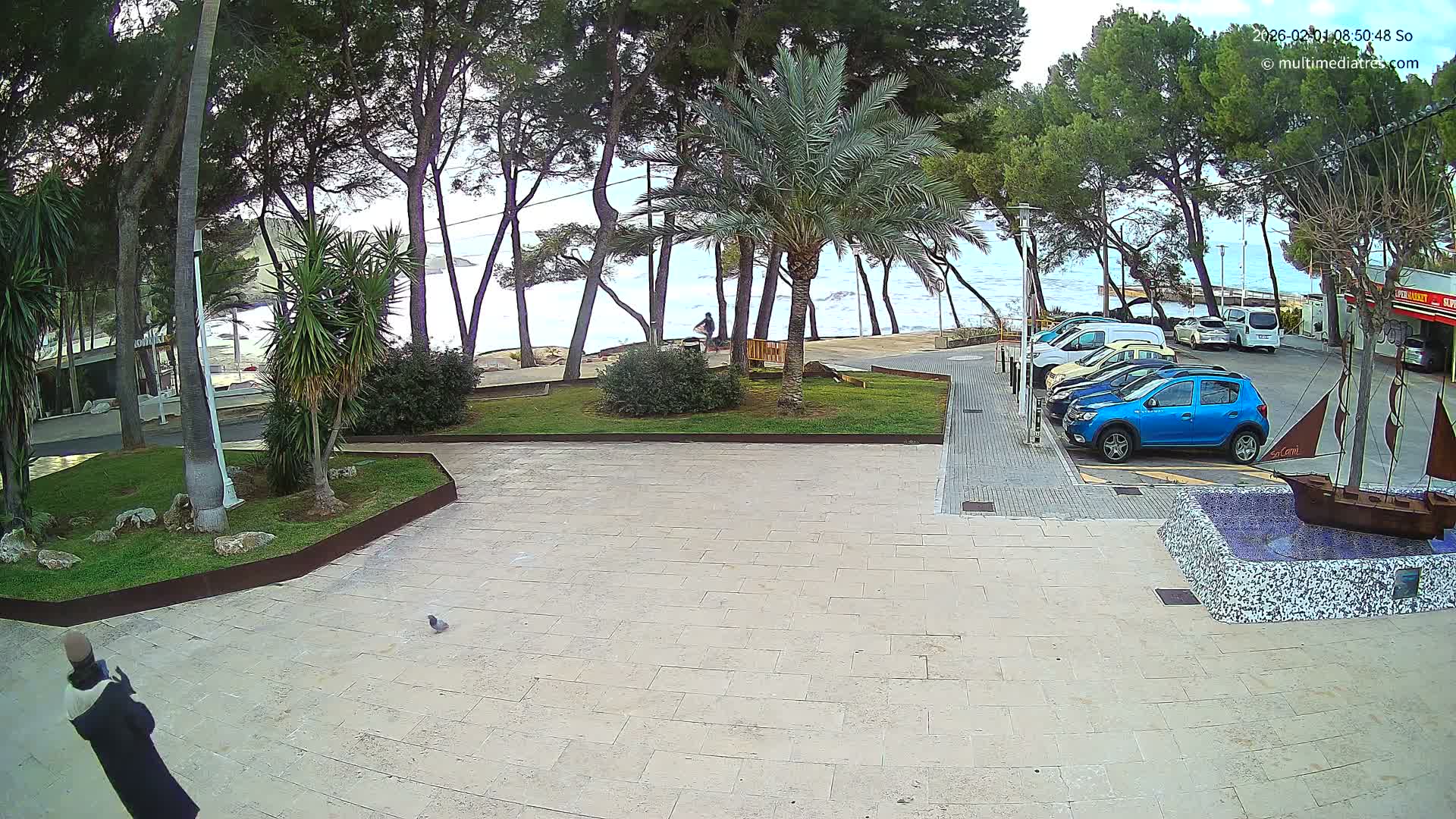 Peguera, Platja Gran de Tora Beach  Playa 5 Live Cam - Sierra de Tramontana, Mallorca, Islas Baleares (Balearic Islands), Spain