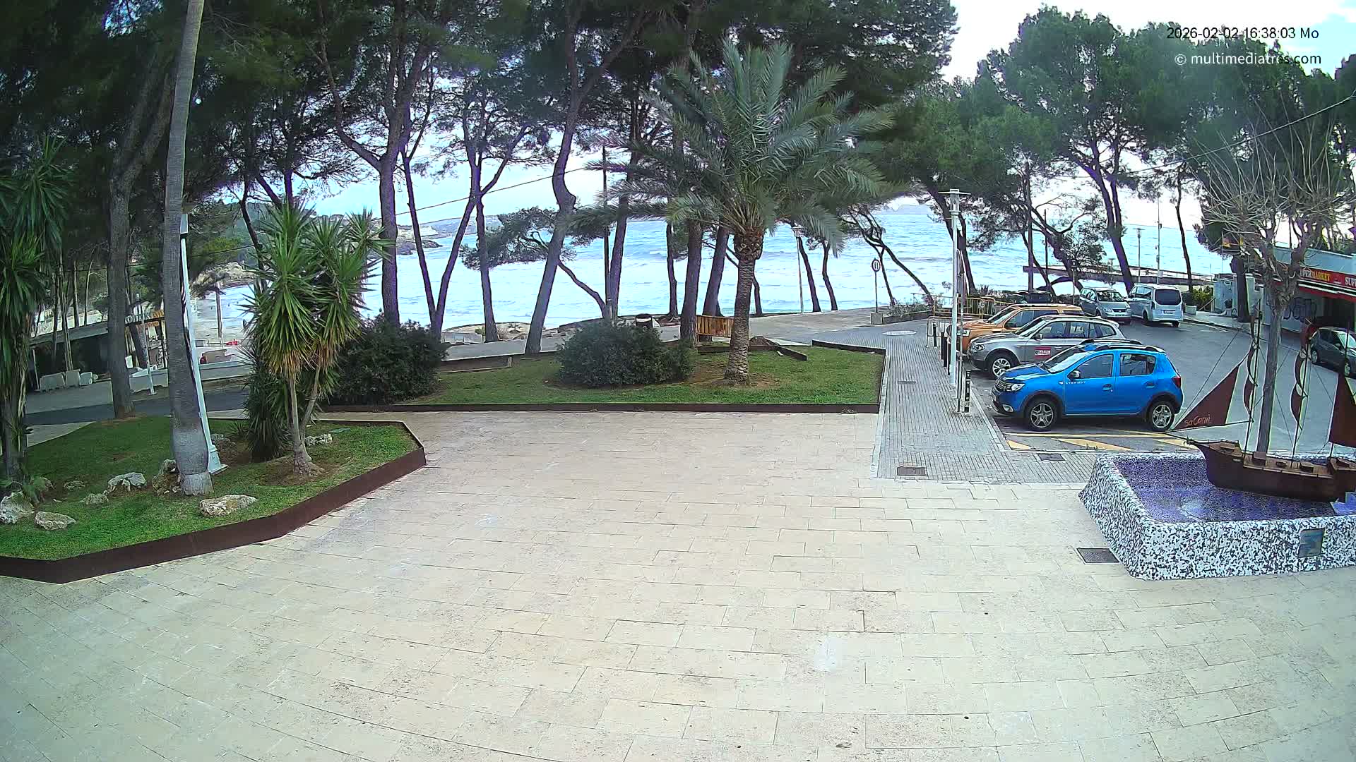 Peguera, Platja Gran de Tora Beach  Playa 5 Live Cam - Sierra de Tramontana, Mallorca, Islas Baleares (Balearic Islands), Spain