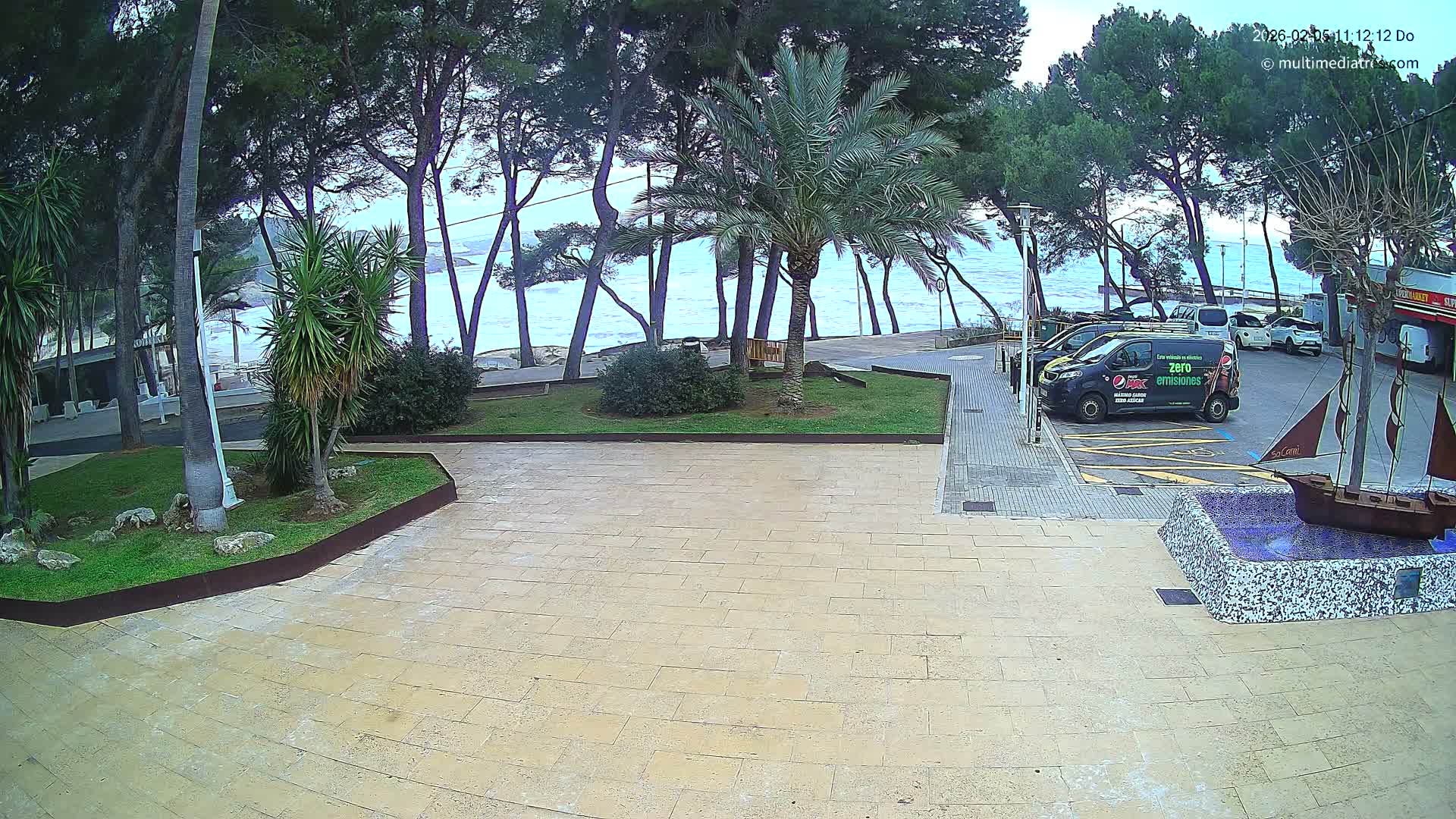 Peguera, Platja Gran de Tora Beach  Playa 5 Live Cam - Sierra de Tramontana, Mallorca, Islas Baleares (Balearic Islands), Spain