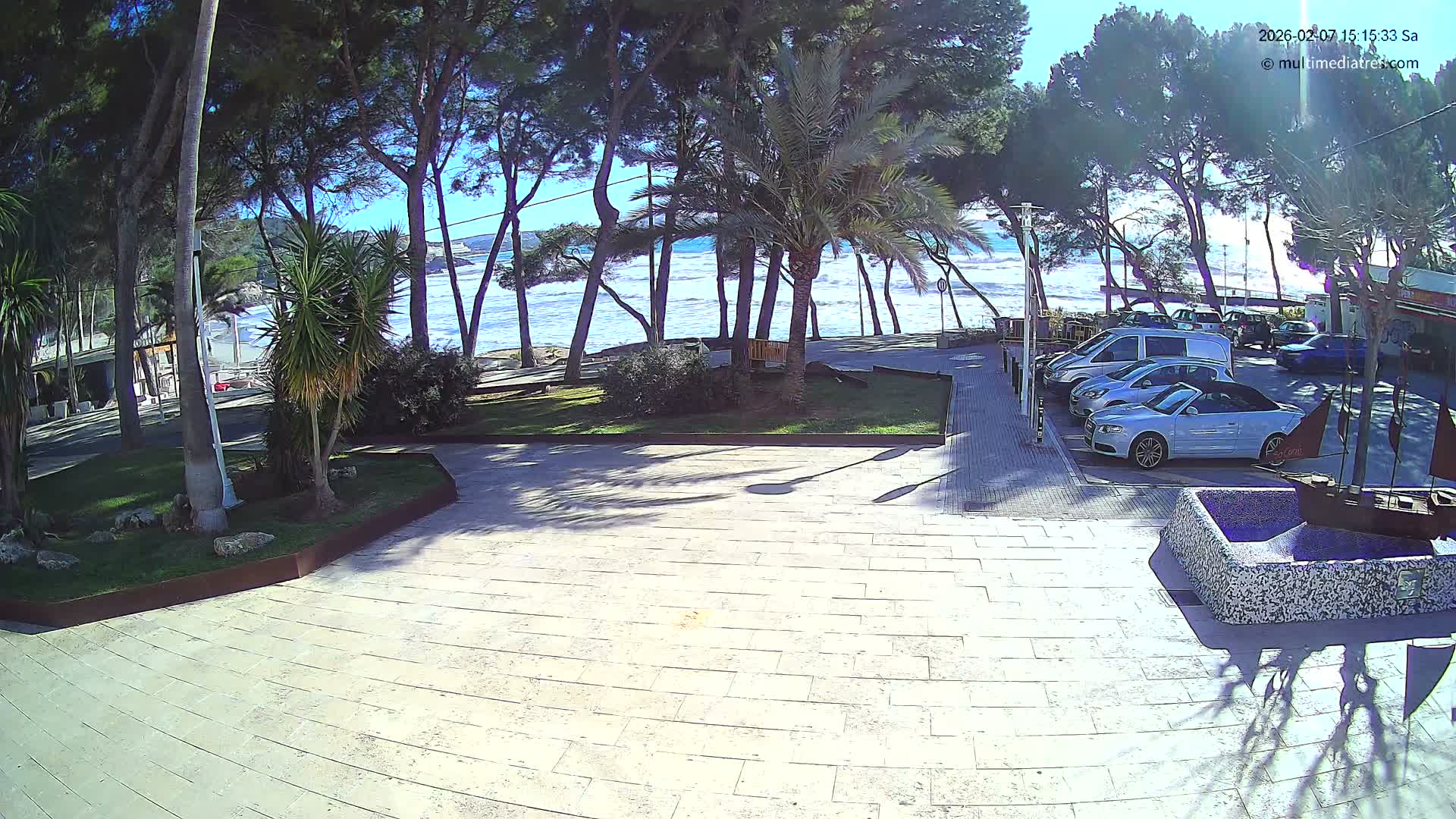 Peguera, Platja Gran de Tora Beach  Playa 5 Live Cam - Sierra de Tramontana, Mallorca, Islas Baleares (Balearic Islands), Spain