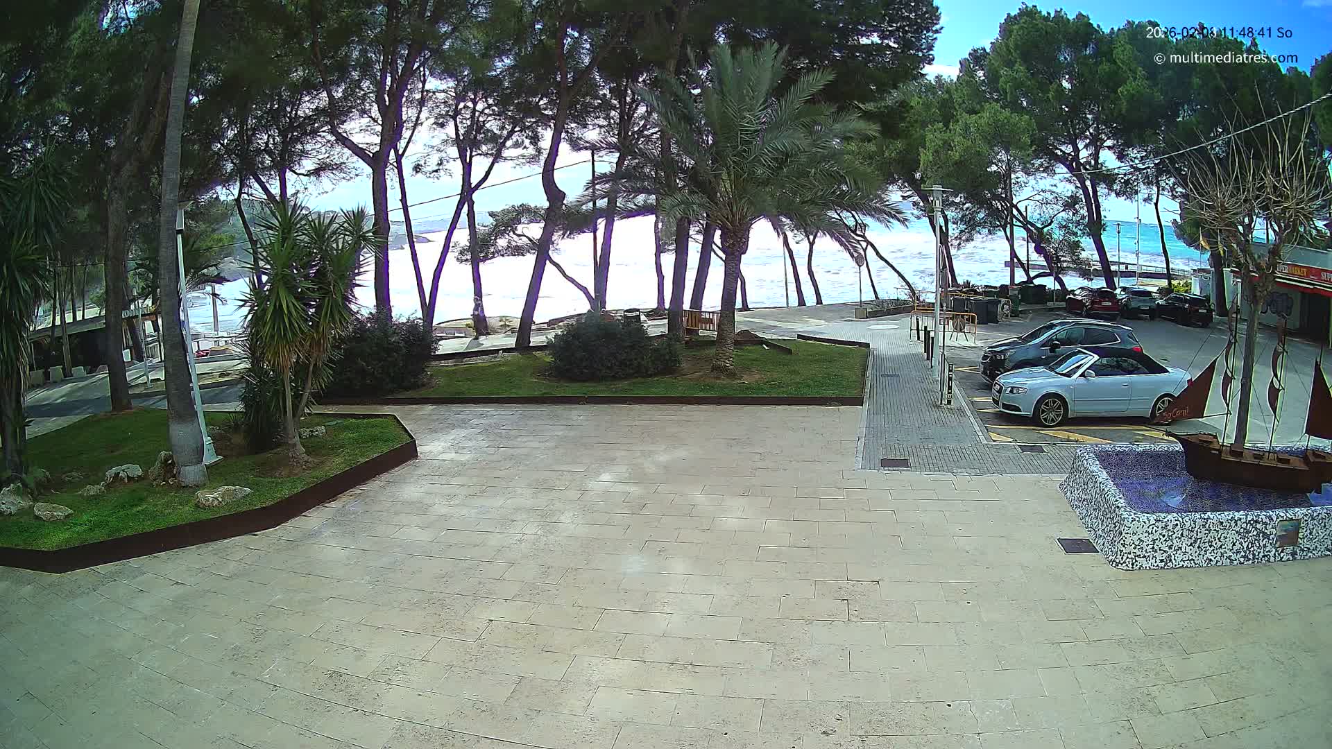 Peguera, Platja Gran de Tora Beach  Playa 5 Live Cam - Sierra de Tramontana, Mallorca, Islas Baleares (Balearic Islands), Spain