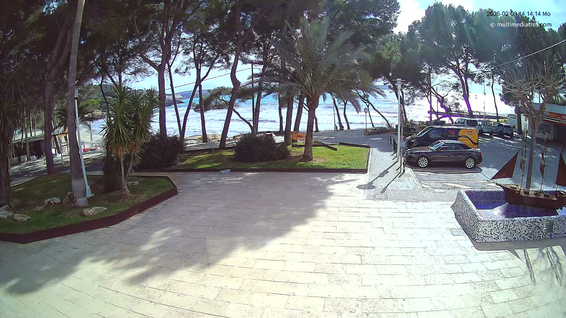 Peguera, Platja Gran de Tora Beach  Playa 5 Live Cam - Sierra de Tramontana, Mallorca, Islas Baleares (Balearic Islands), Spain