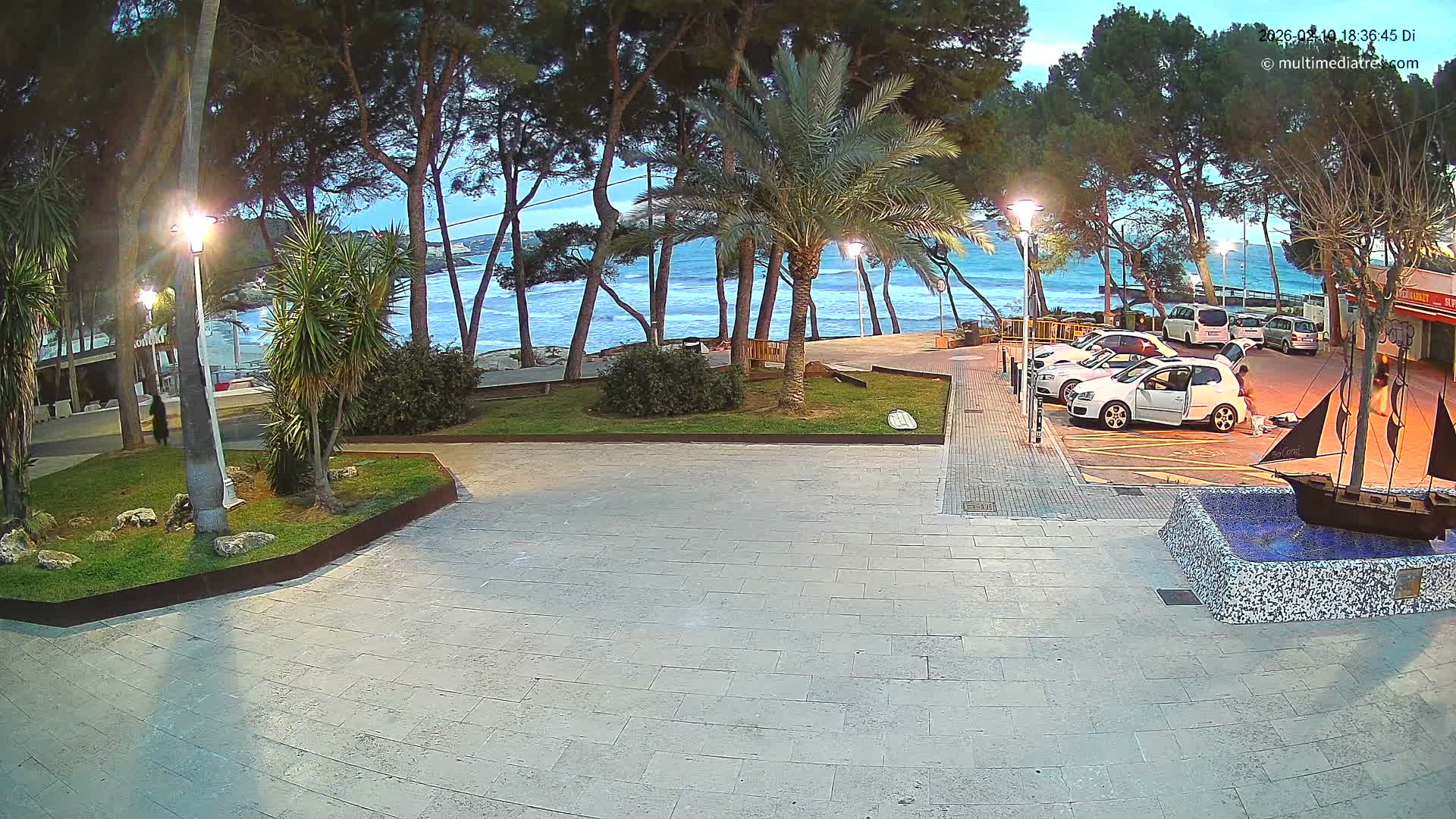 Peguera, Platja Gran de Tora Beach  Playa 5 Live Cam - Sierra de Tramontana, Mallorca, Islas Baleares (Balearic Islands), Spain