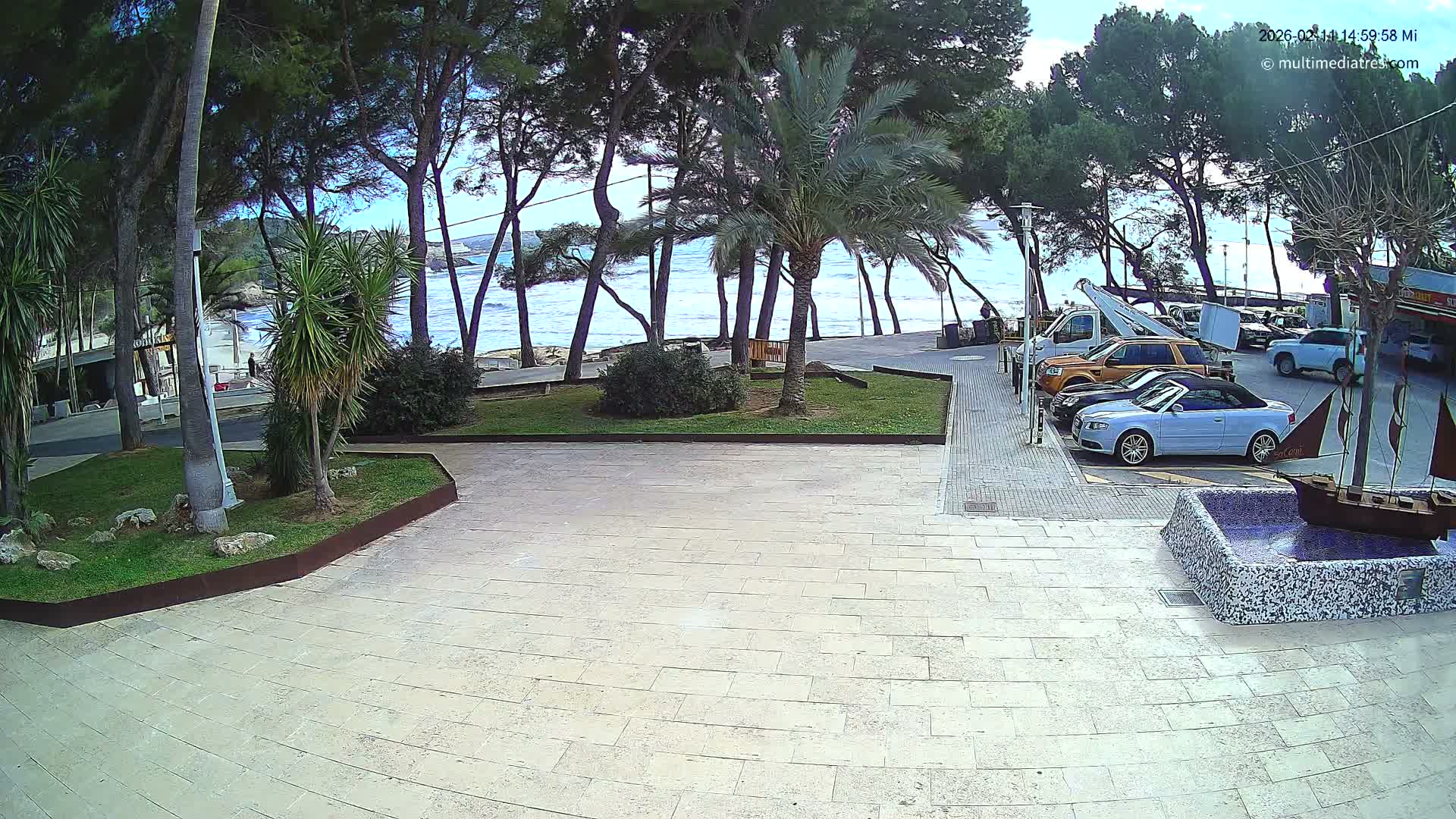 Peguera, Platja Gran de Tora Beach  Playa 5 Live Cam - Sierra de Tramontana, Mallorca, Islas Baleares (Balearic Islands), Spain