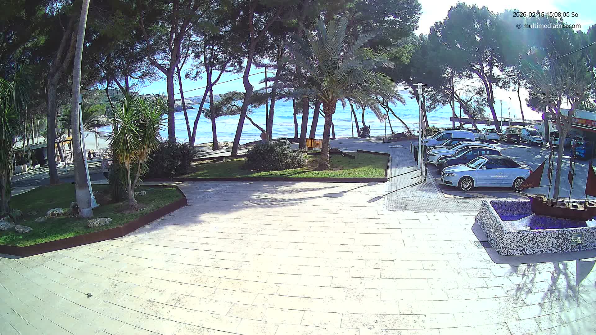 Peguera, Platja Gran de Tora Beach  Playa 5 Live Cam - Sierra de Tramontana, Mallorca, Islas Baleares (Balearic Islands), Spain