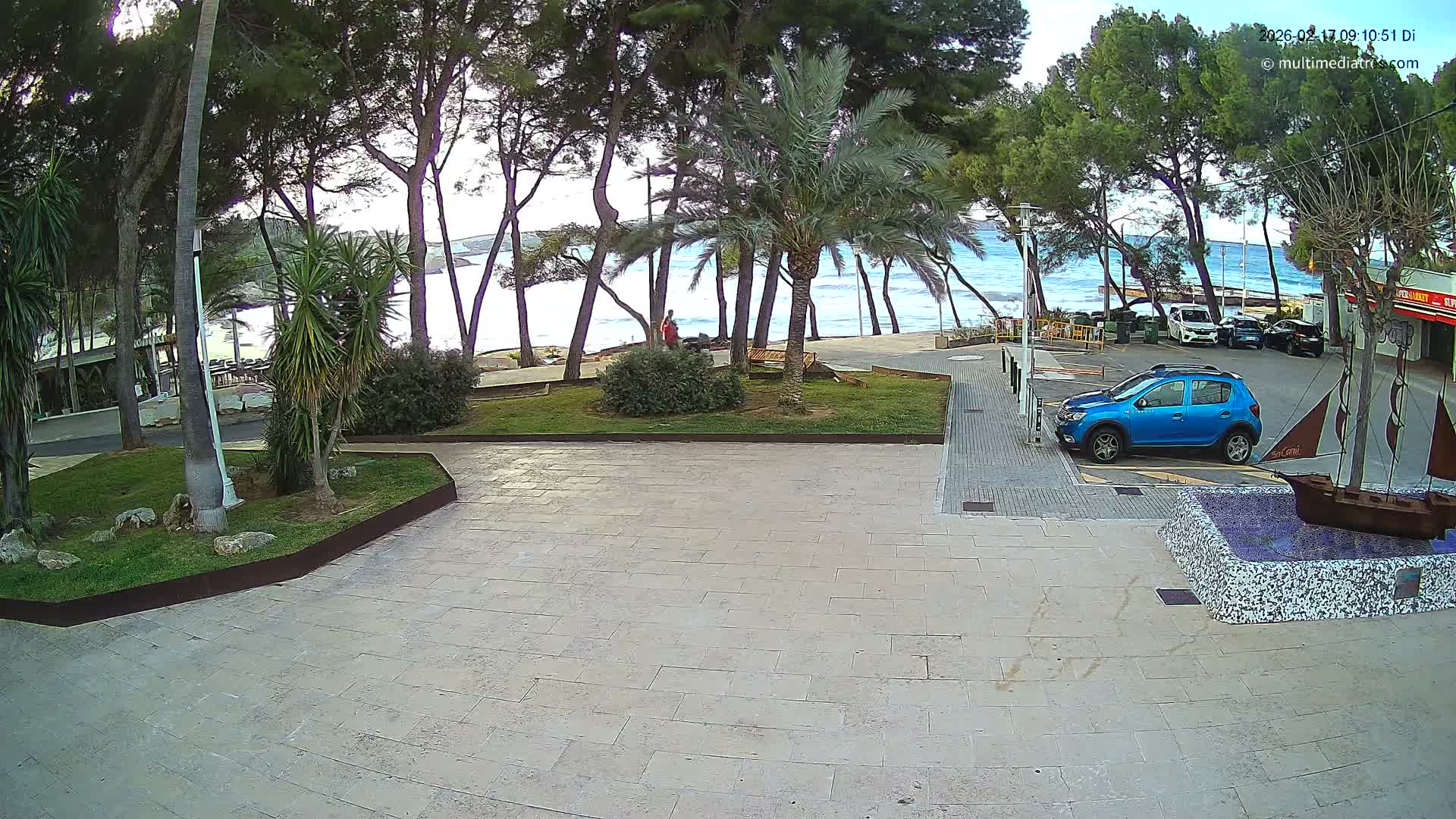 Peguera, Platja Gran de Tora Beach  Playa 5 Live Cam - Sierra de Tramontana, Mallorca, Islas Baleares (Balearic Islands), Spain