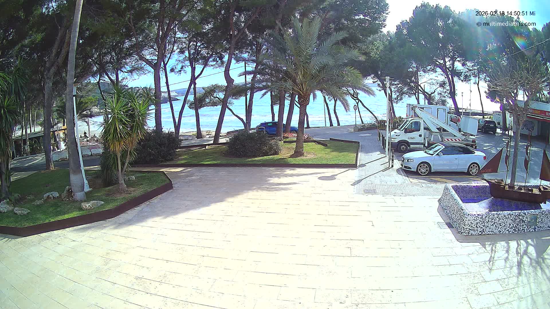 Peguera, Platja Gran de Tora Beach  Playa 5 Live Cam - Sierra de Tramontana, Mallorca, Islas Baleares (Balearic Islands), Spain