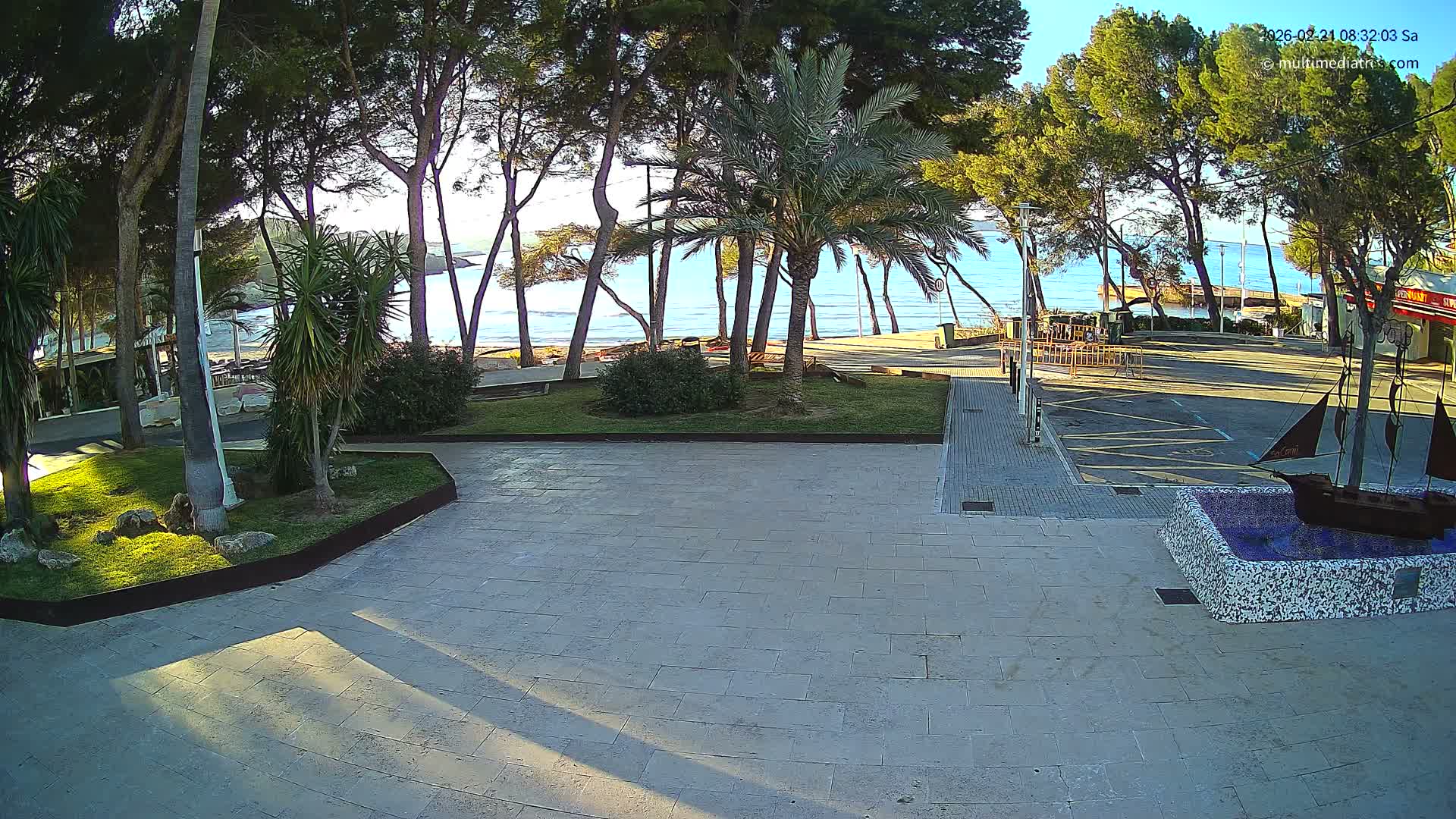 Peguera, Platja Gran de Tora Beach  Playa 5 Live Cam - Sierra de Tramontana, Mallorca, Islas Baleares (Balearic Islands), Spain