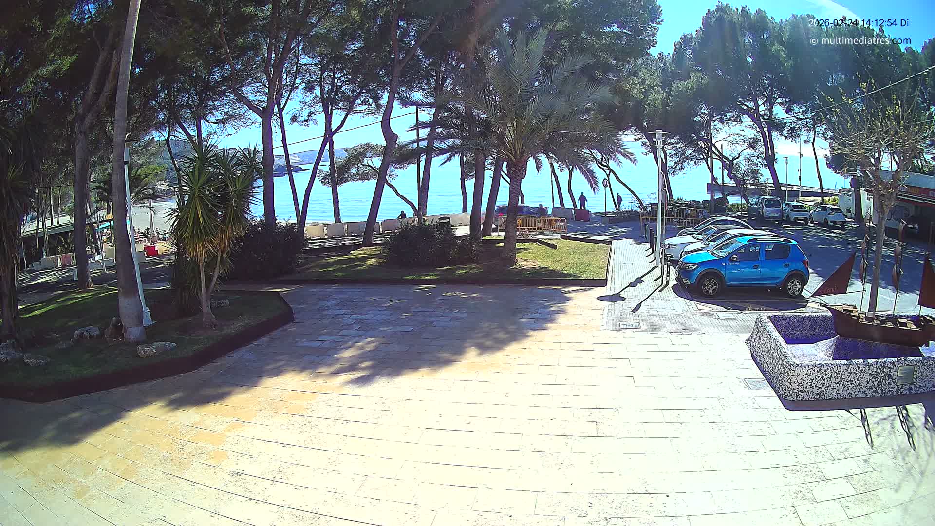 Peguera, Platja Gran de Tora Beach  Playa 5 Live Cam - Sierra de Tramontana, Mallorca, Islas Baleares (Balearic Islands), Spain